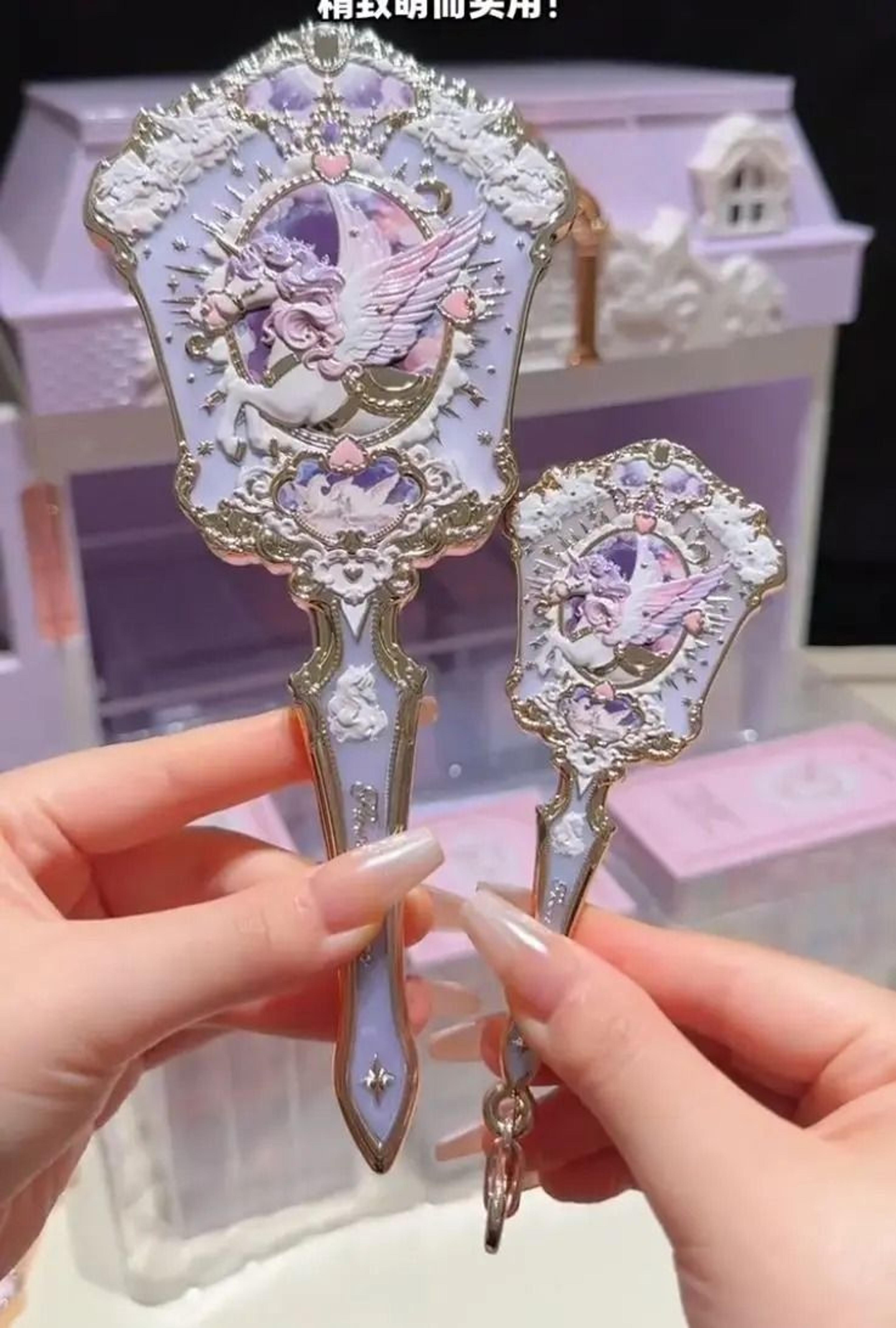 Flower Knows Sweetie Bear Hand Mirror Creamy Pink Vanity Mirror 3
