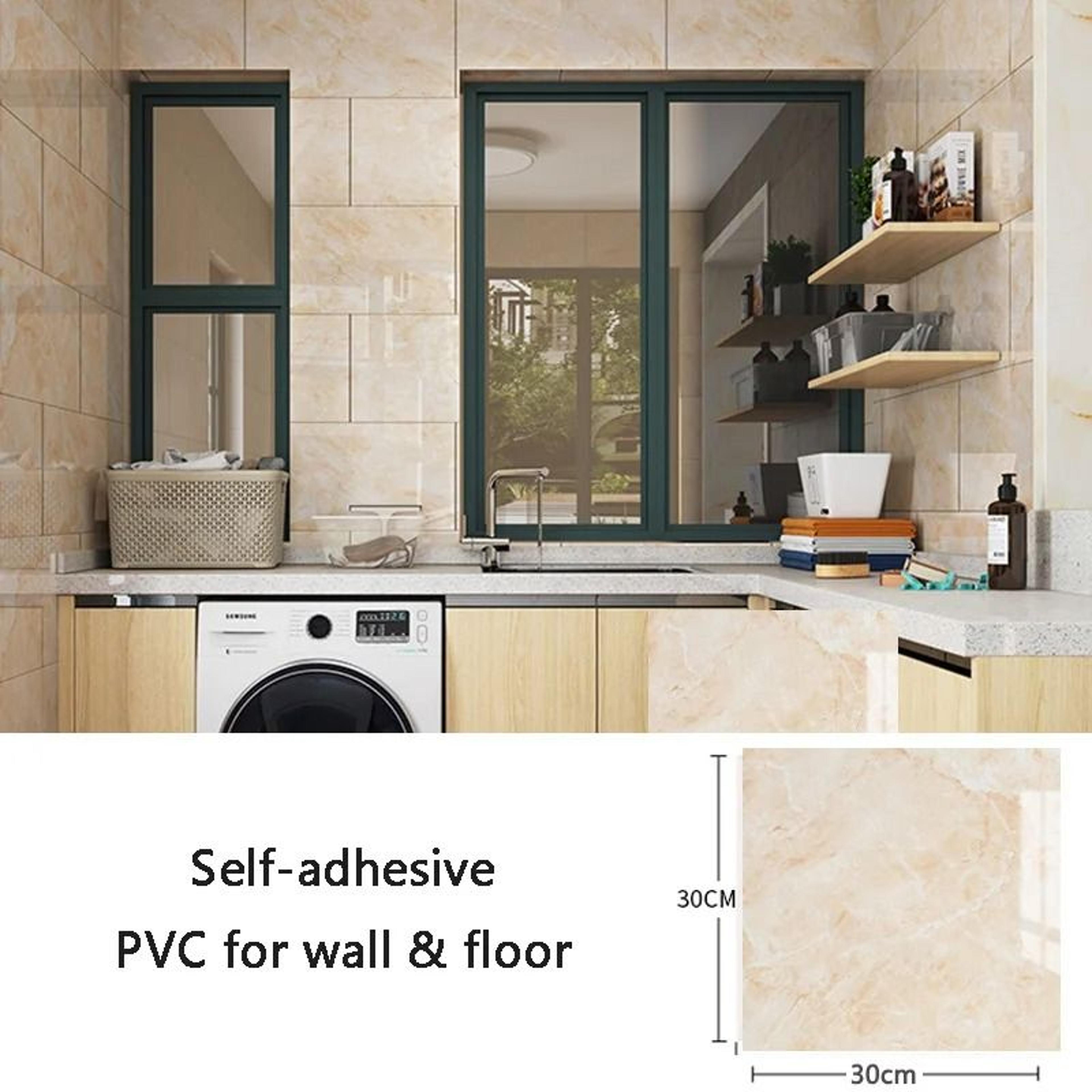 MarbleEase Peel And Stick Marble Wallpaper Waterproof Tile Wall Sticker PVC Wall Covering 10