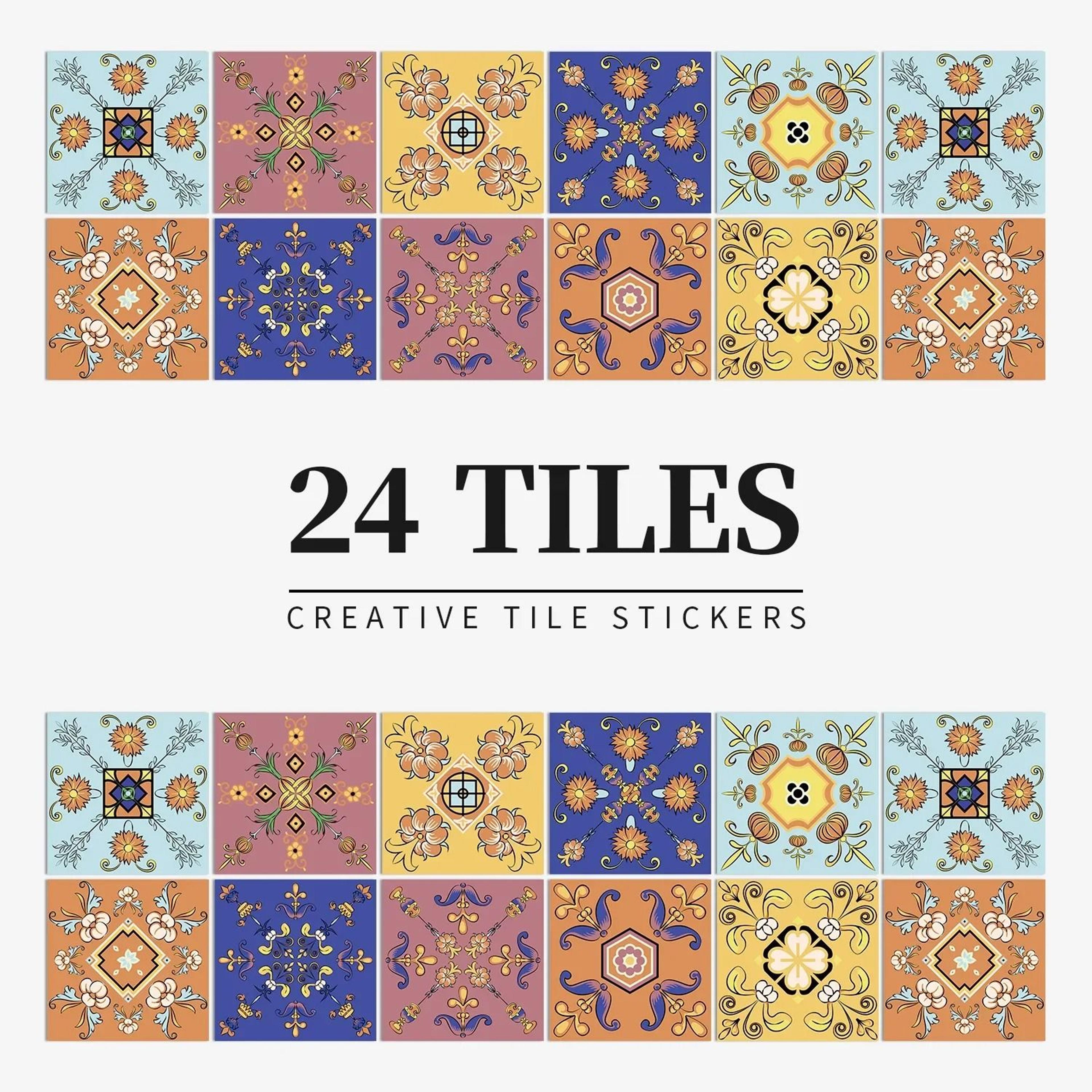 MosaicEase Moroccan Tile Stickers Peel And Stick Tile Stickers Waterproof Vinyl Wall Decals 16