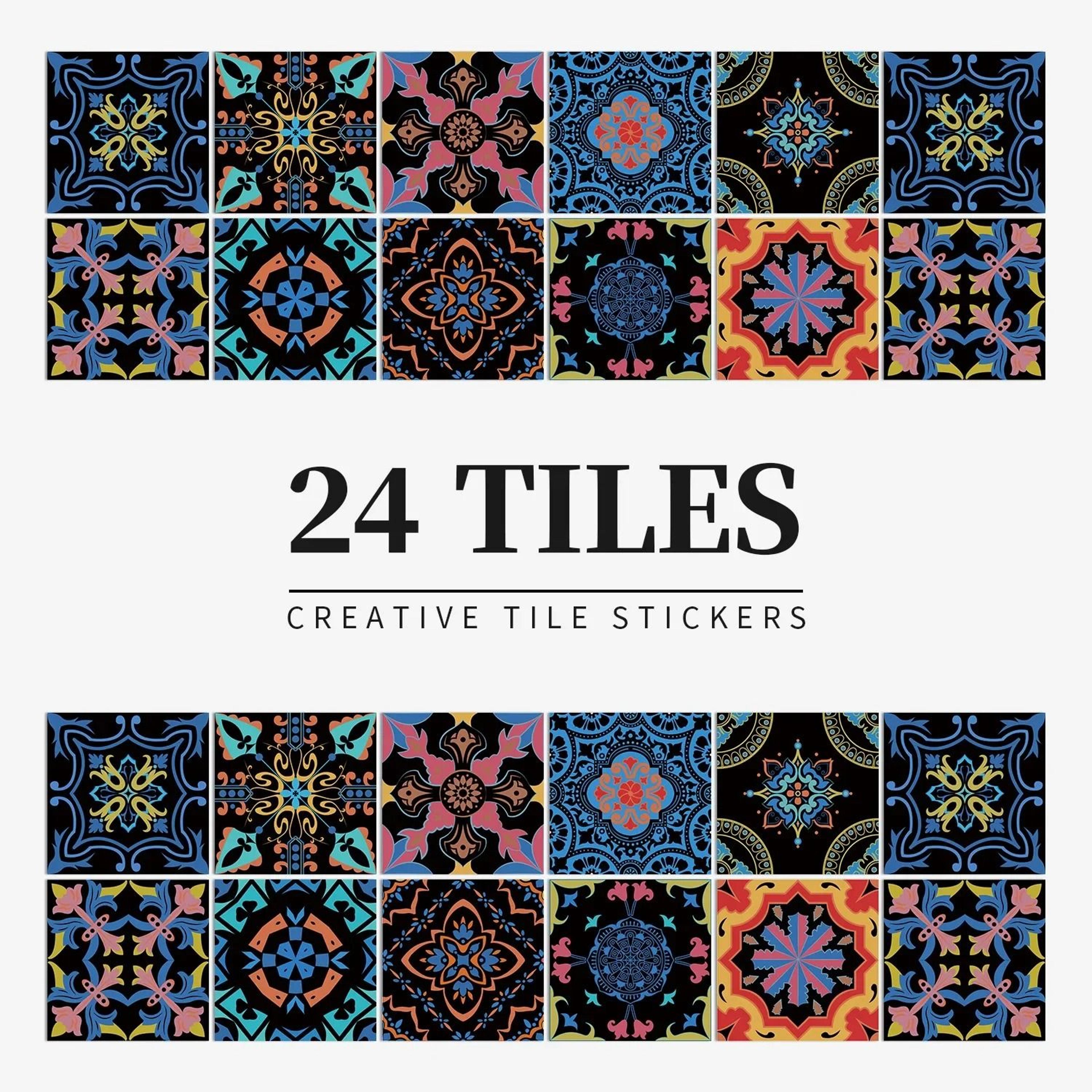 MosaicEase Moroccan Tile Stickers Peel And Stick Tile Stickers Waterproof Vinyl Wall Decals 11