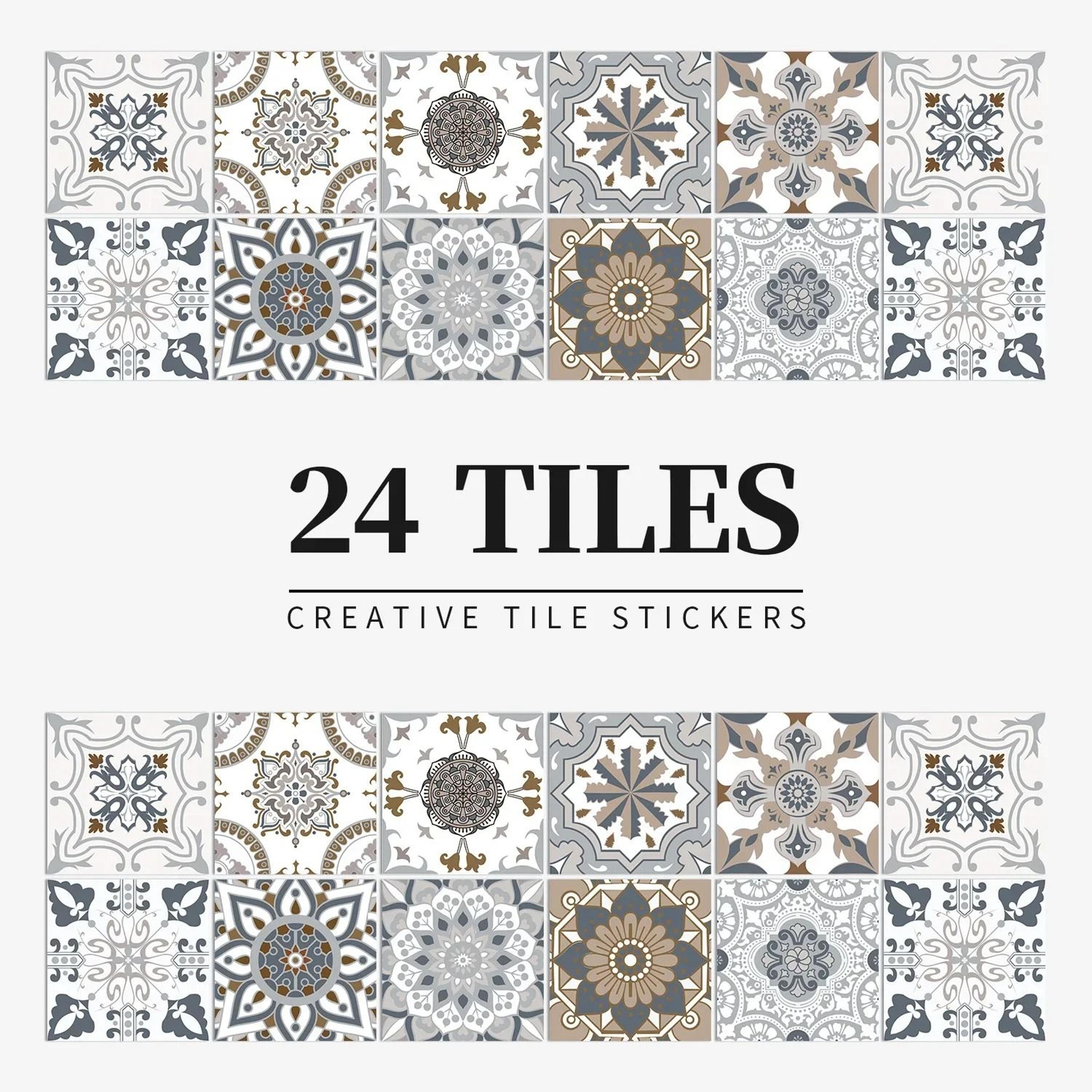 MosaicEase Moroccan Tile Stickers Peel And Stick Tile Stickers Waterproof Vinyl Wall Decals 21