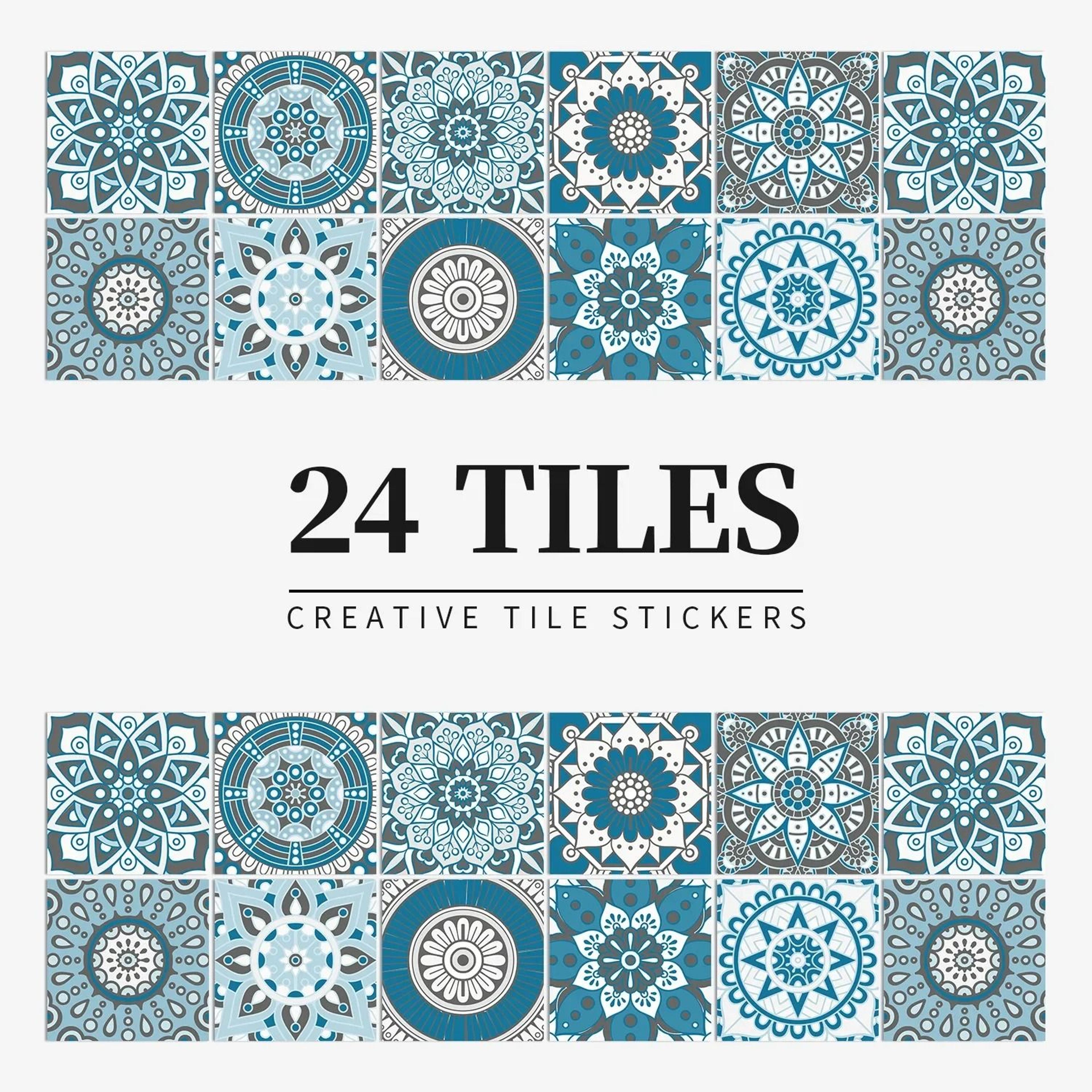 MosaicEase Moroccan Tile Stickers Peel And Stick Tile Stickers Waterproof Vinyl Wall Decals 18