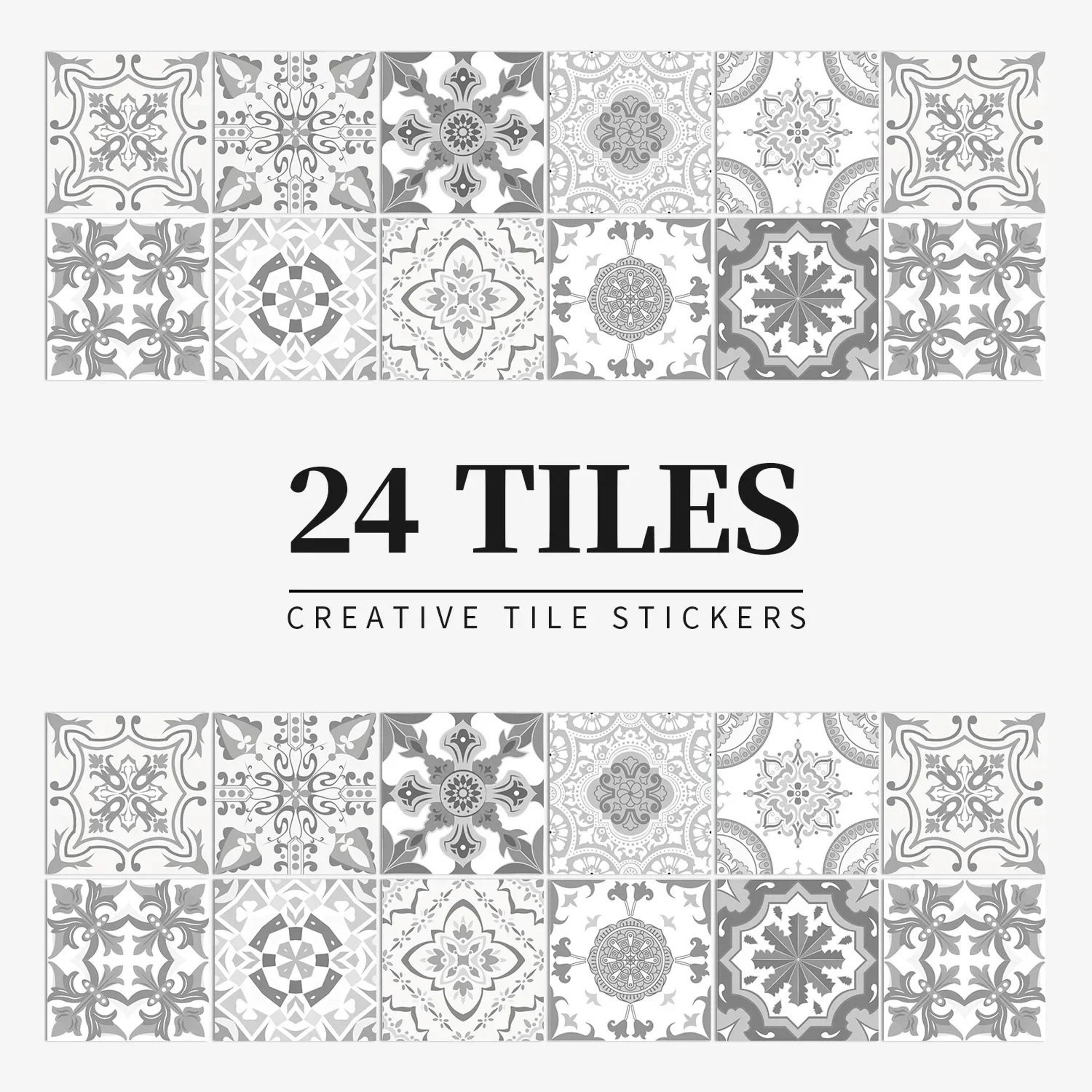 MosaicEase Moroccan Tile Stickers Peel And Stick Tile Stickers Waterproof Vinyl Wall Decals 24