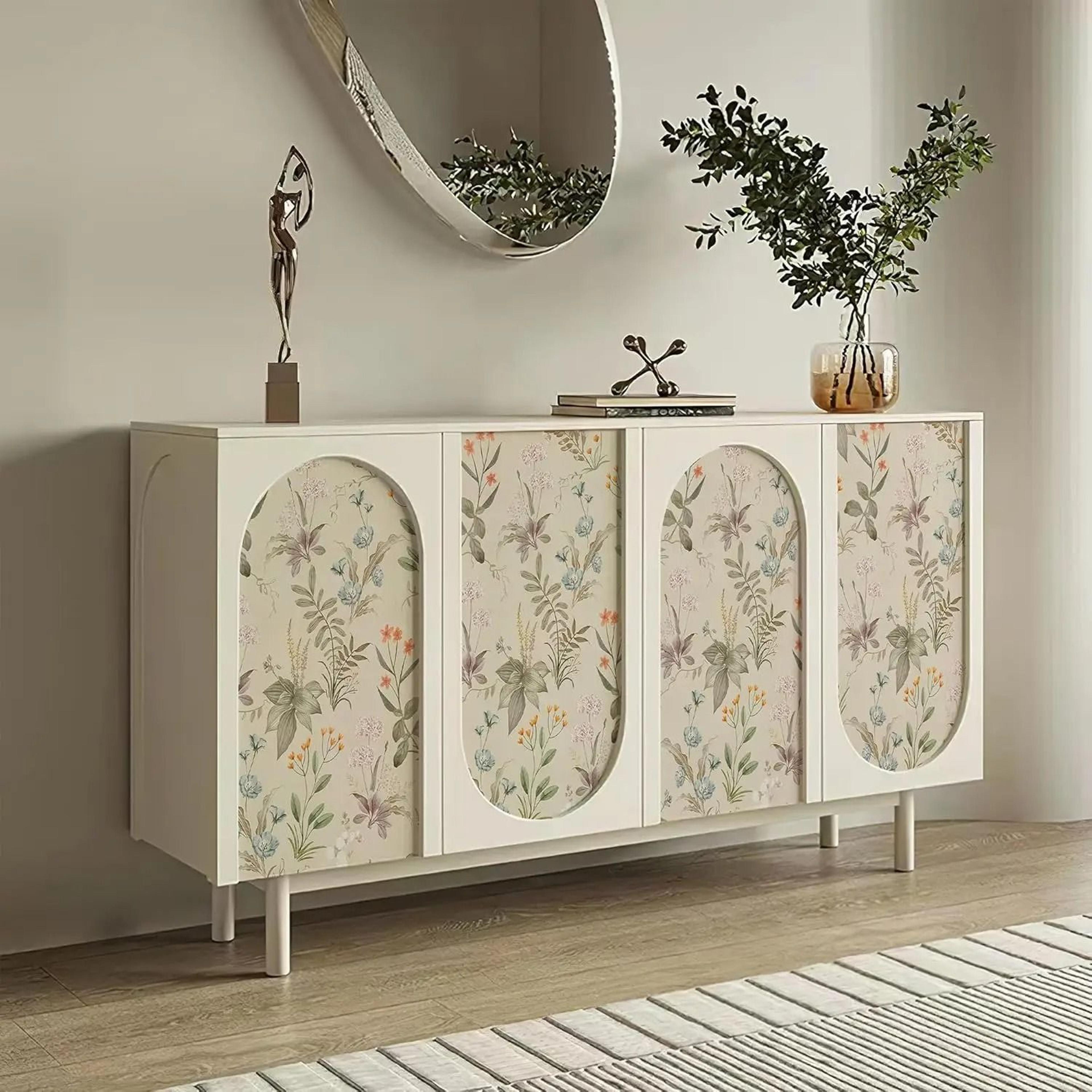 Vintage Floral Peel And Stick Wallpaper Beige Botanical Contact Paper 2
