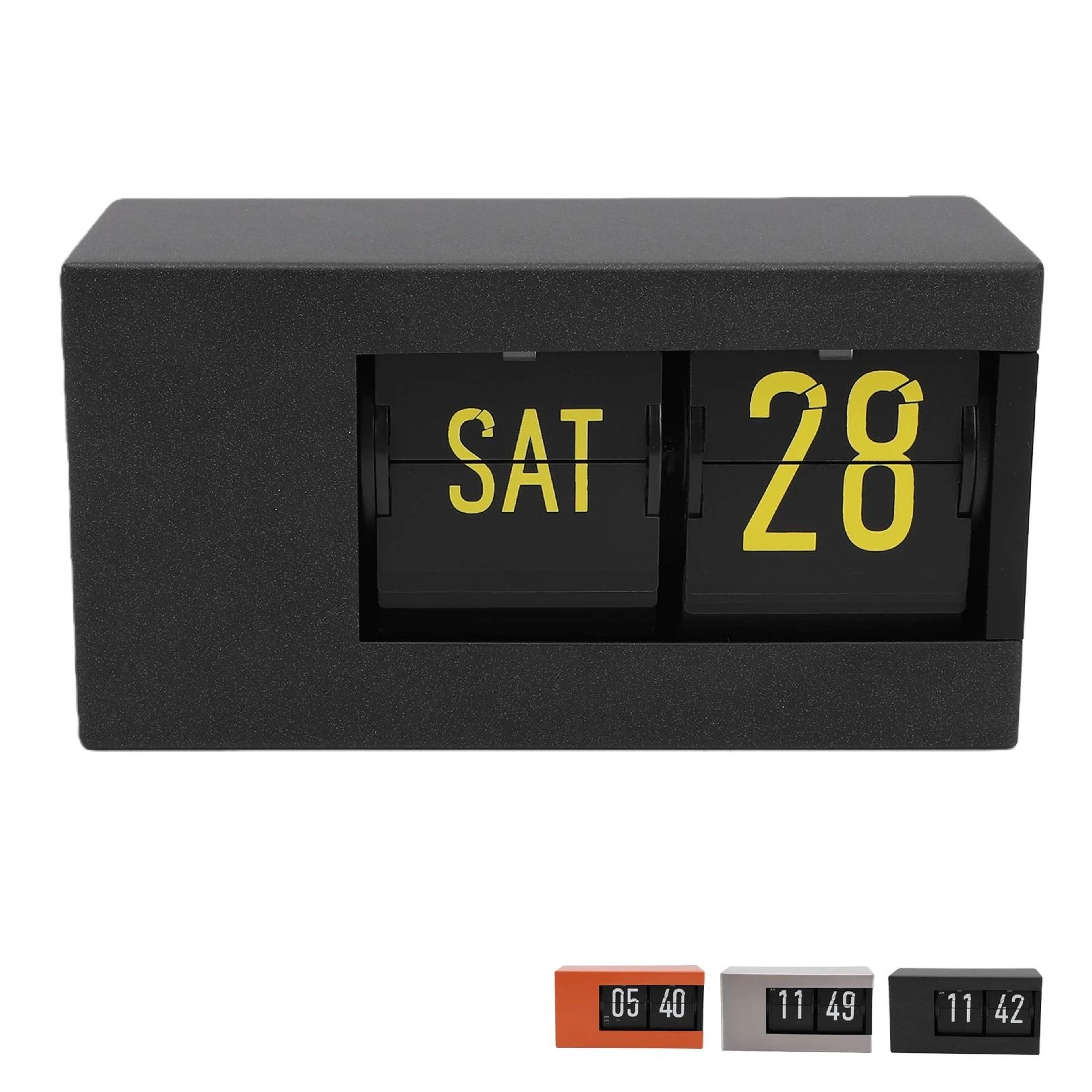 retro automatic calendar flip clock with led display and am pm