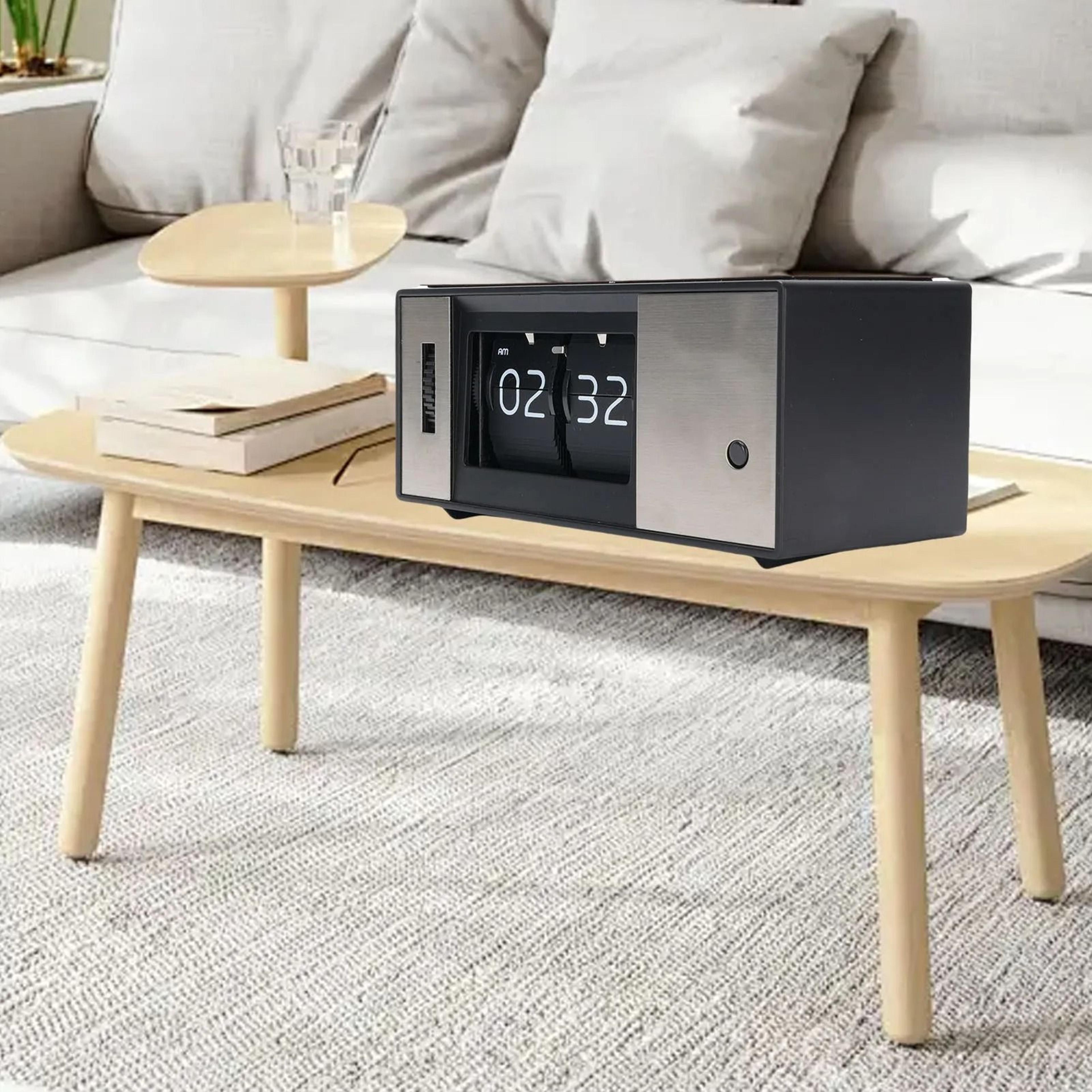 retro 12 hour automatic flip desk clock with led light