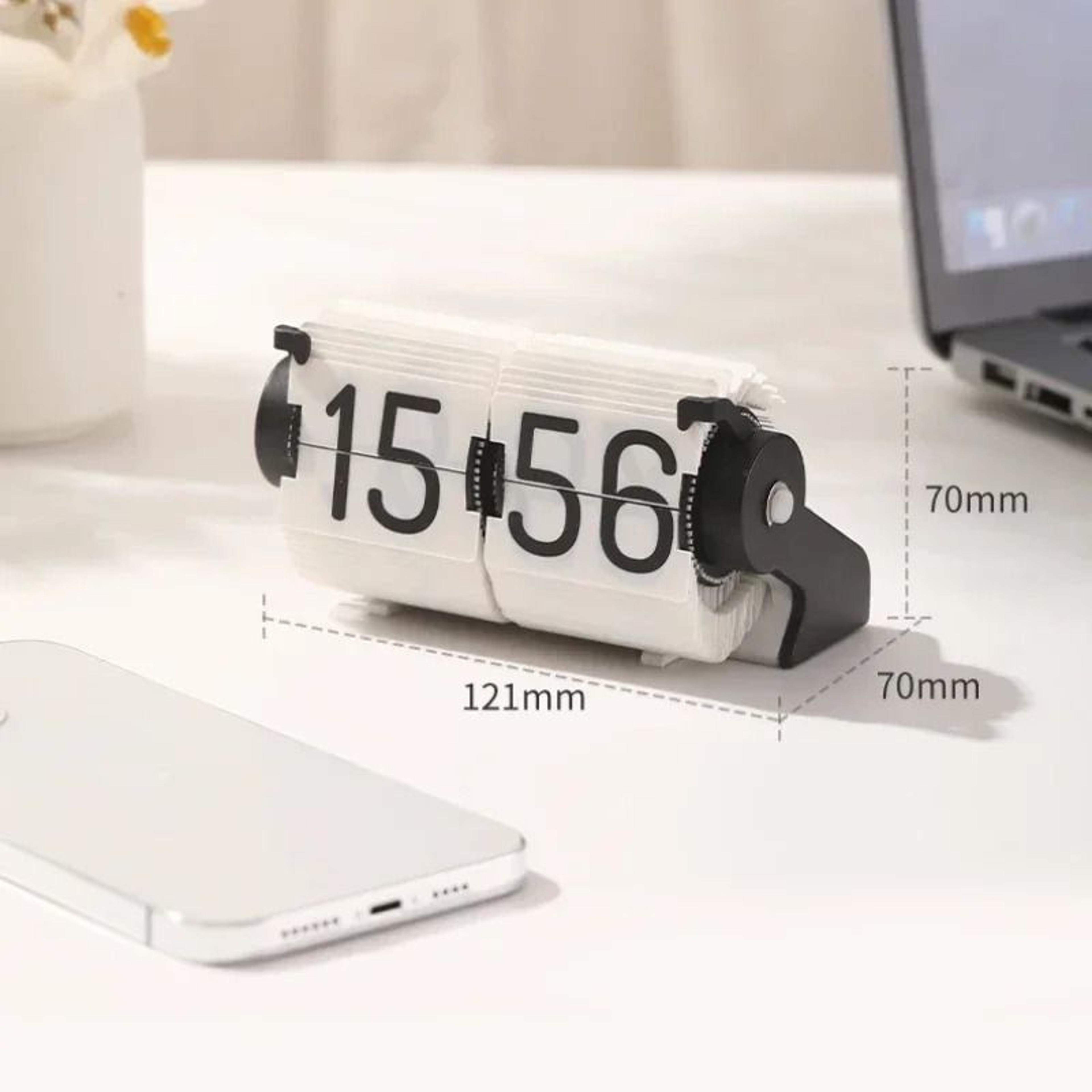 Metal Flip Desk Clock With Bluetooth And Silent Retro Display 4