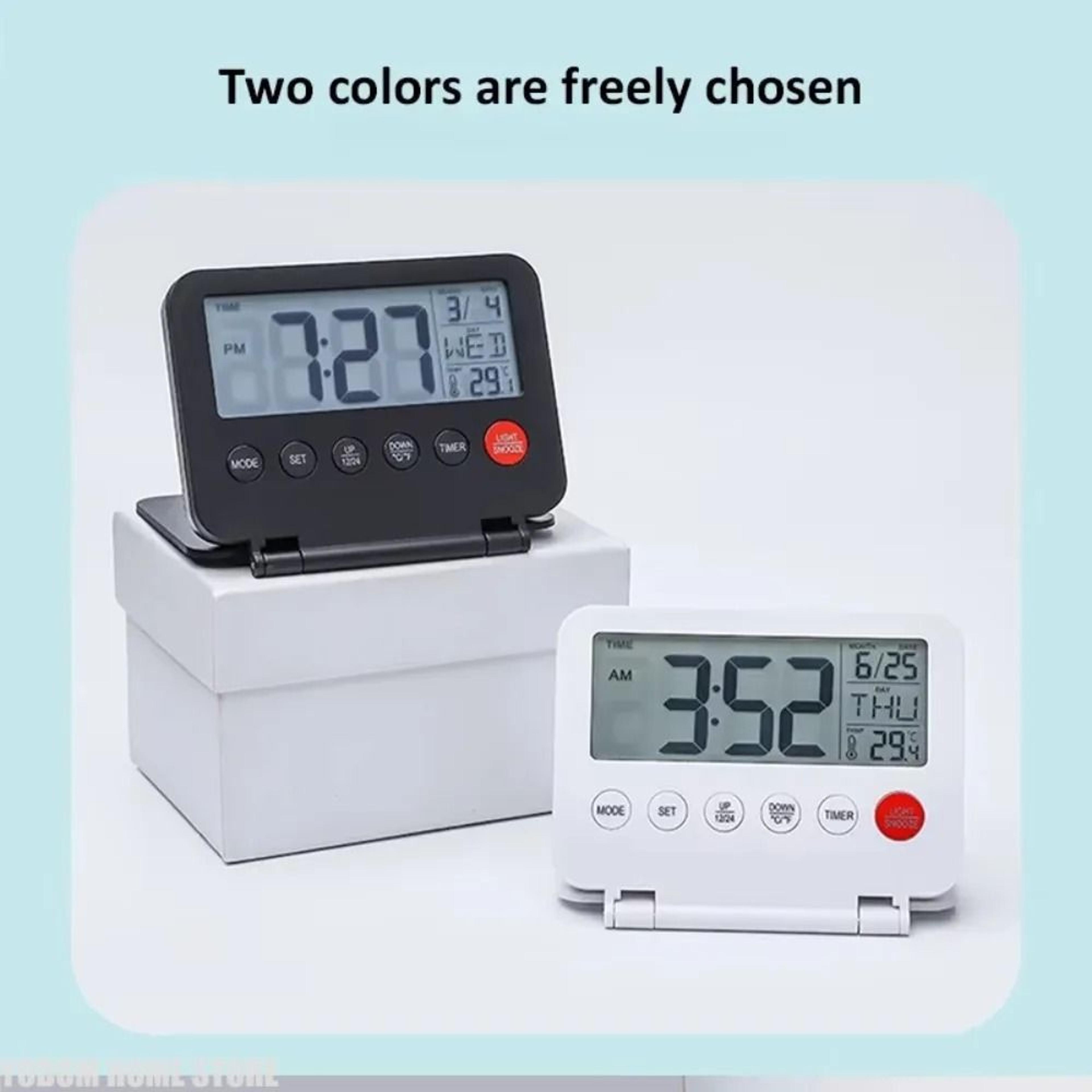 Foldable Digital Travel Alarm Clock With Snooze Backlight And Temperature Display 4