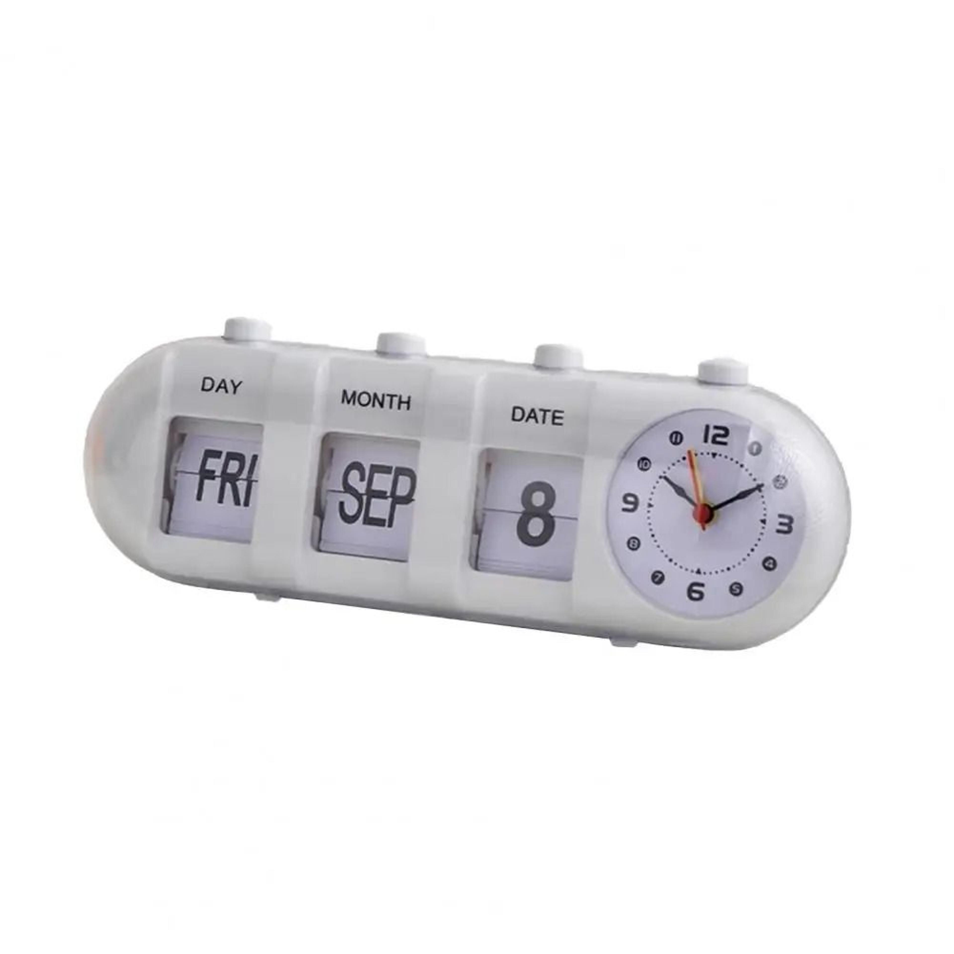 Nordic Flip Calendar Clock With Manual Date Display 2