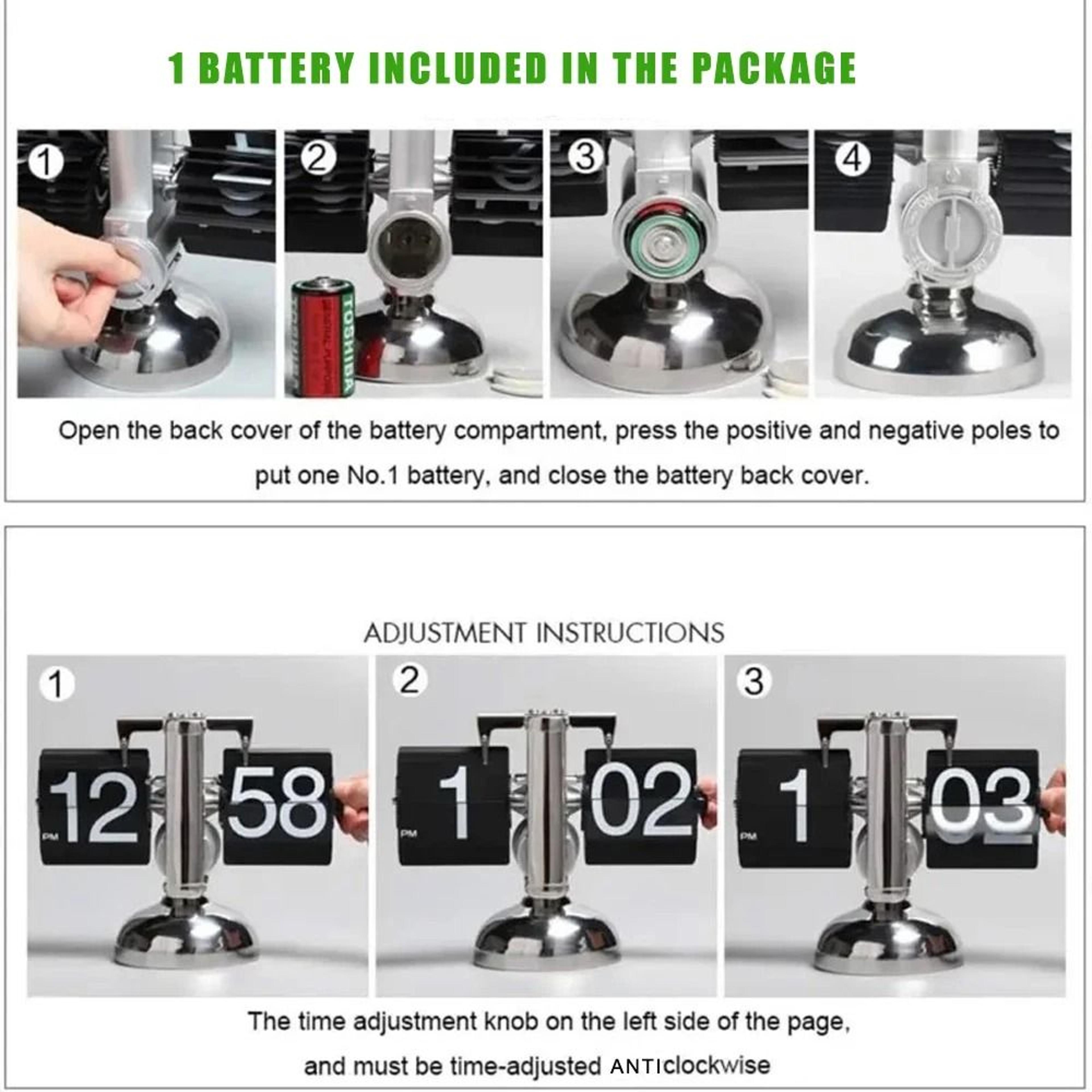 Automatic Retro Flip Desk Clock With Large Number Display 7
