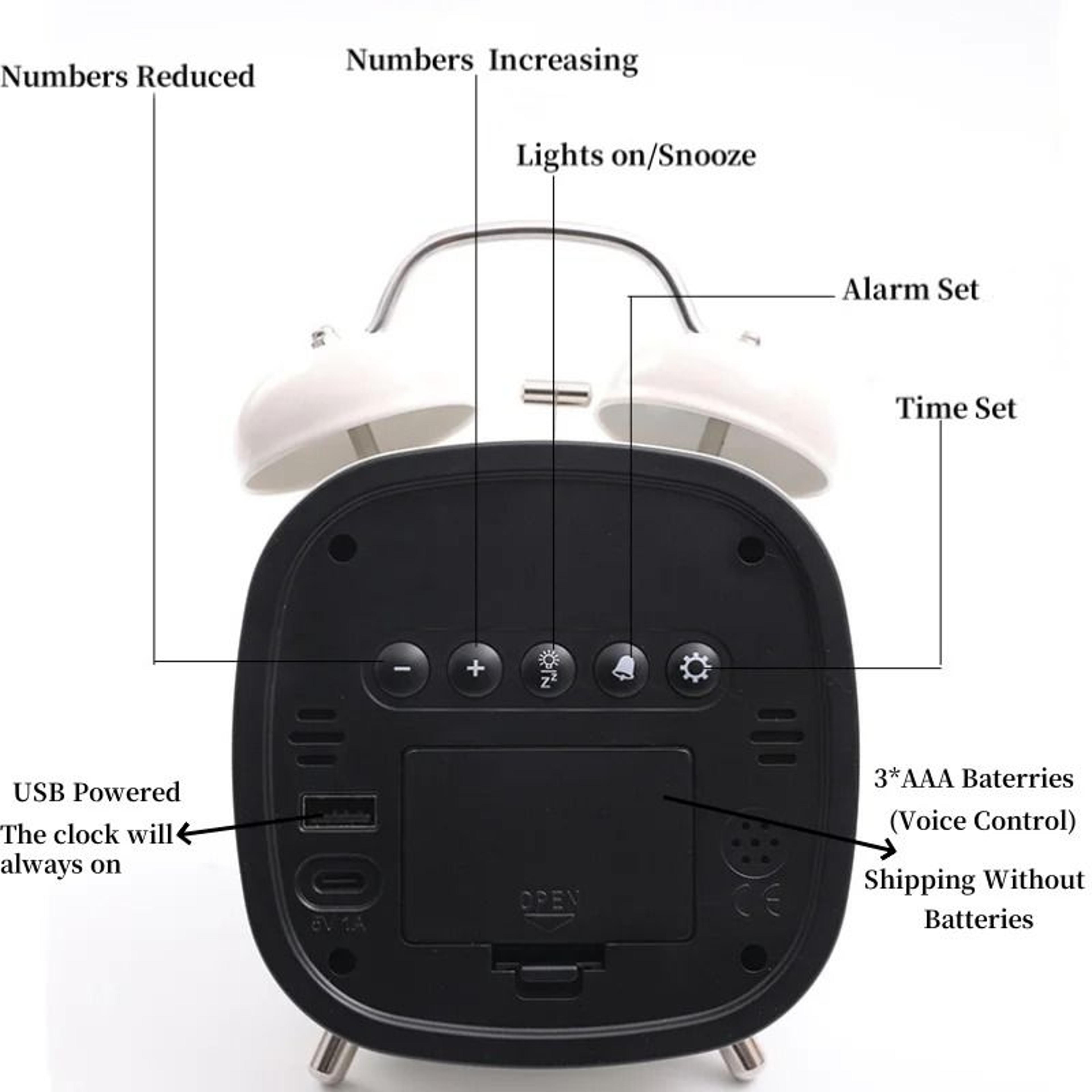 Super Loud Voice Control LED Alarm Clock With Dual Alarm And Night Mode 13