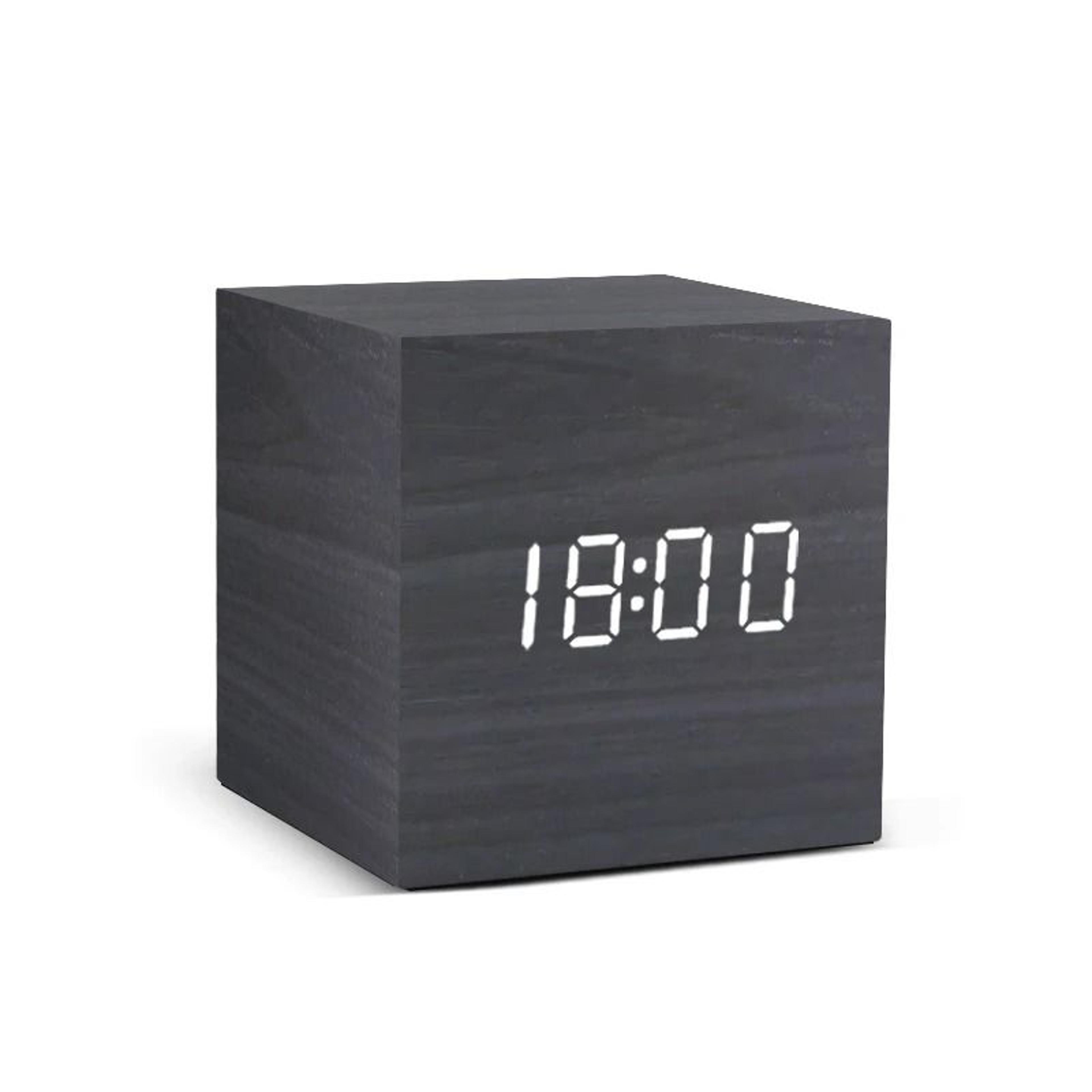 Wood Grain LED Digital Alarm Clock With Voice Control And Temperature Display 3