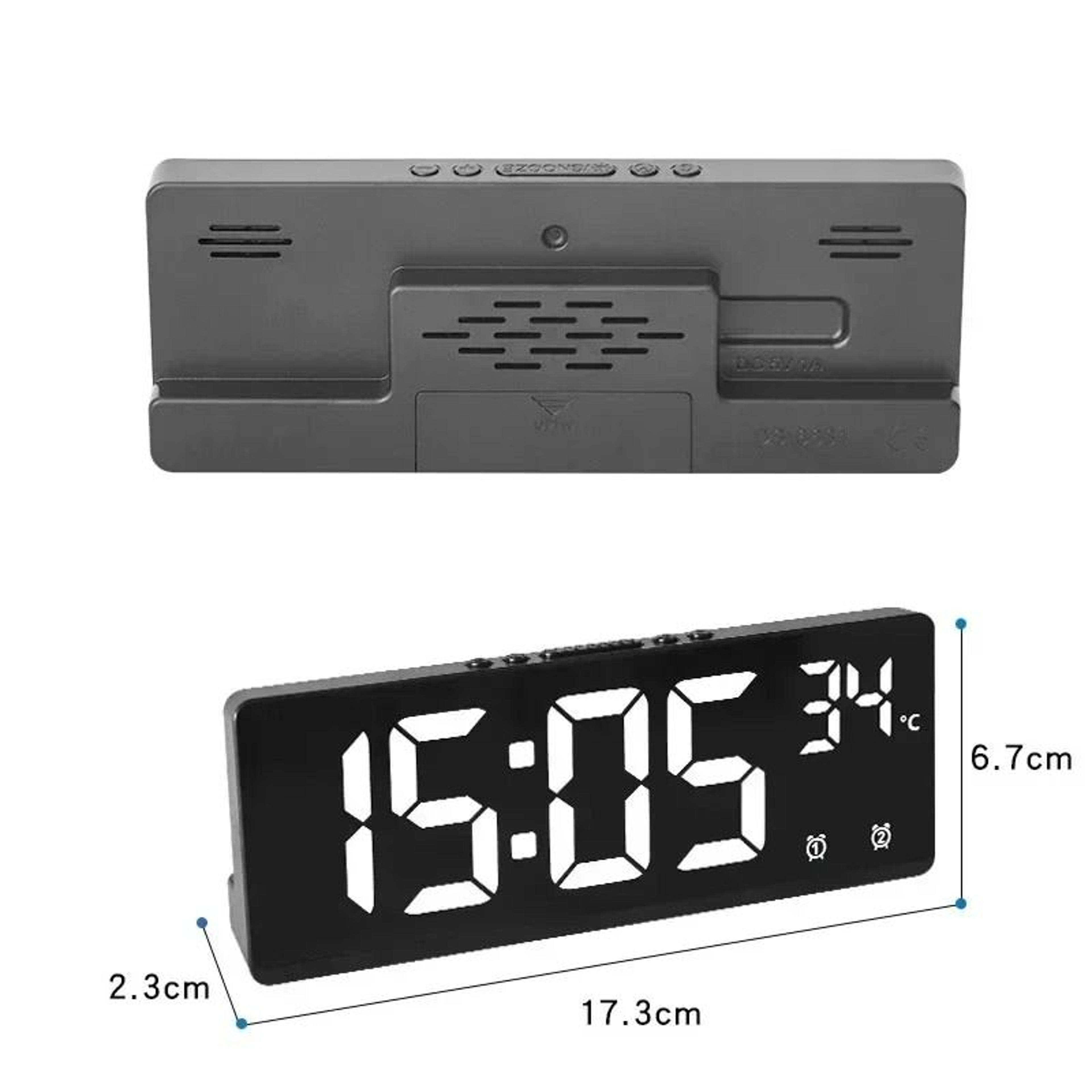 Voice Control LED Digital Alarm Clock With Dual Alarm And Temperature Display 8