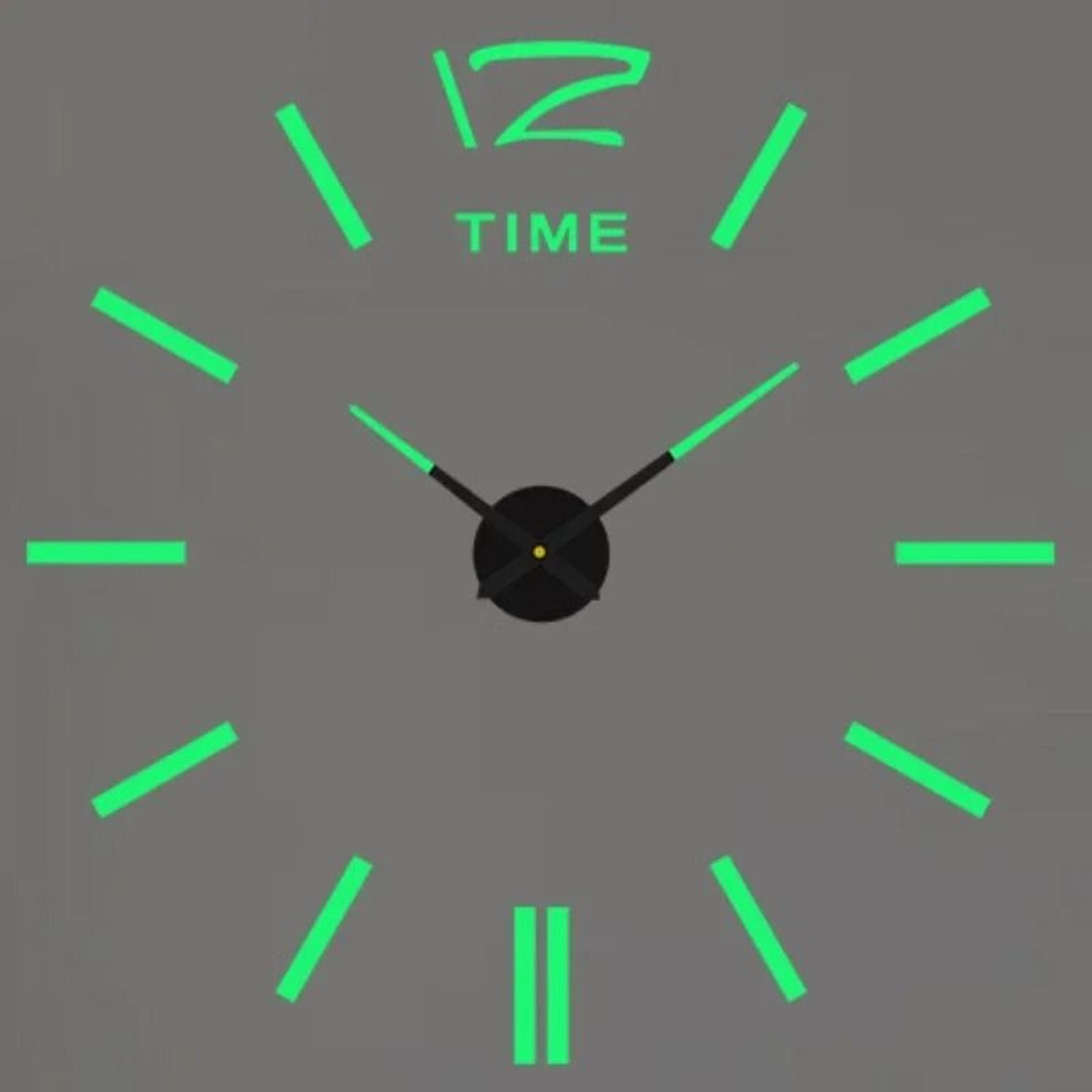 Large Luminous 3D DIY Wall Clock With Silent Quartz Movement 6