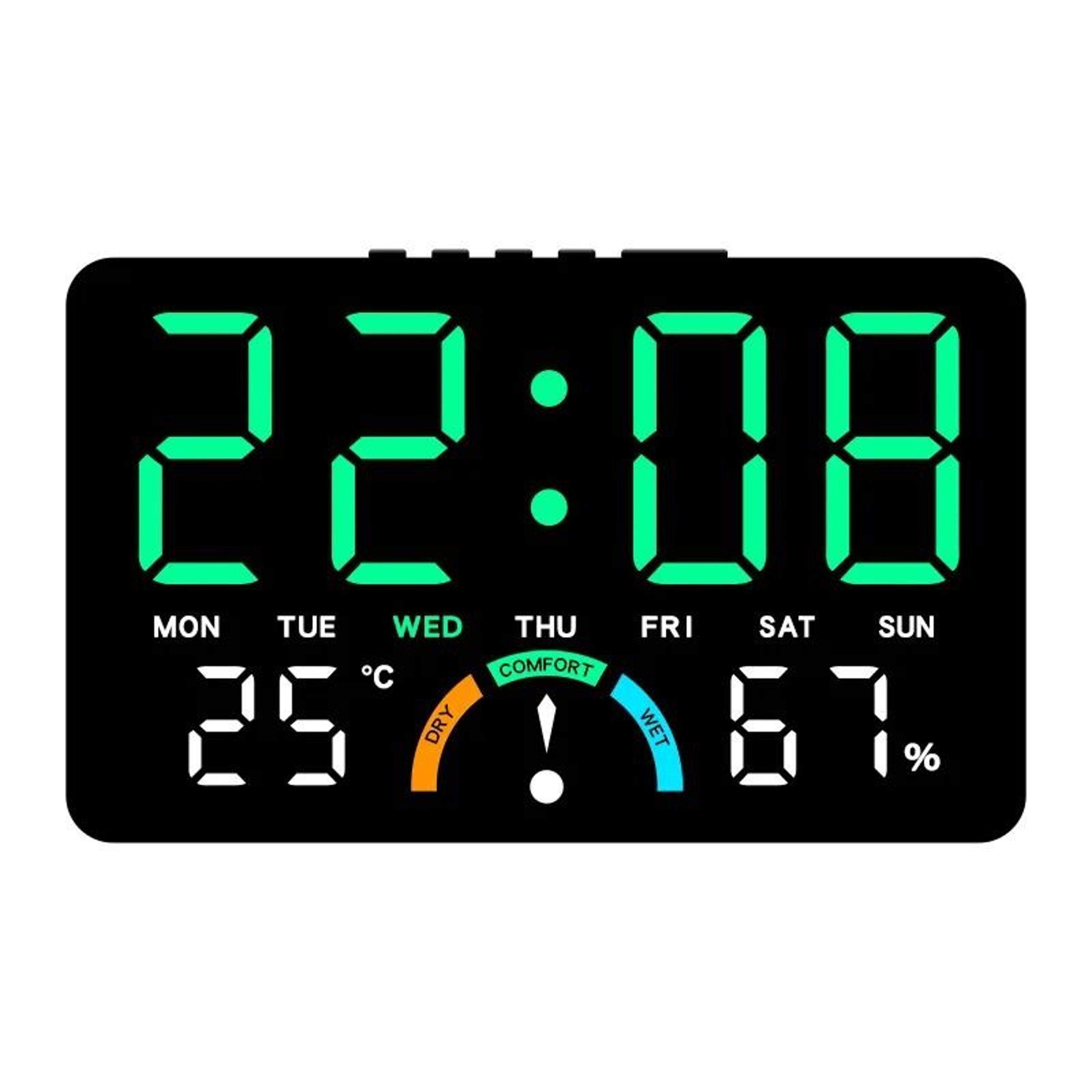 Smart Digital Alarm Clock With Temperature Humidity And Auto Dimming 4