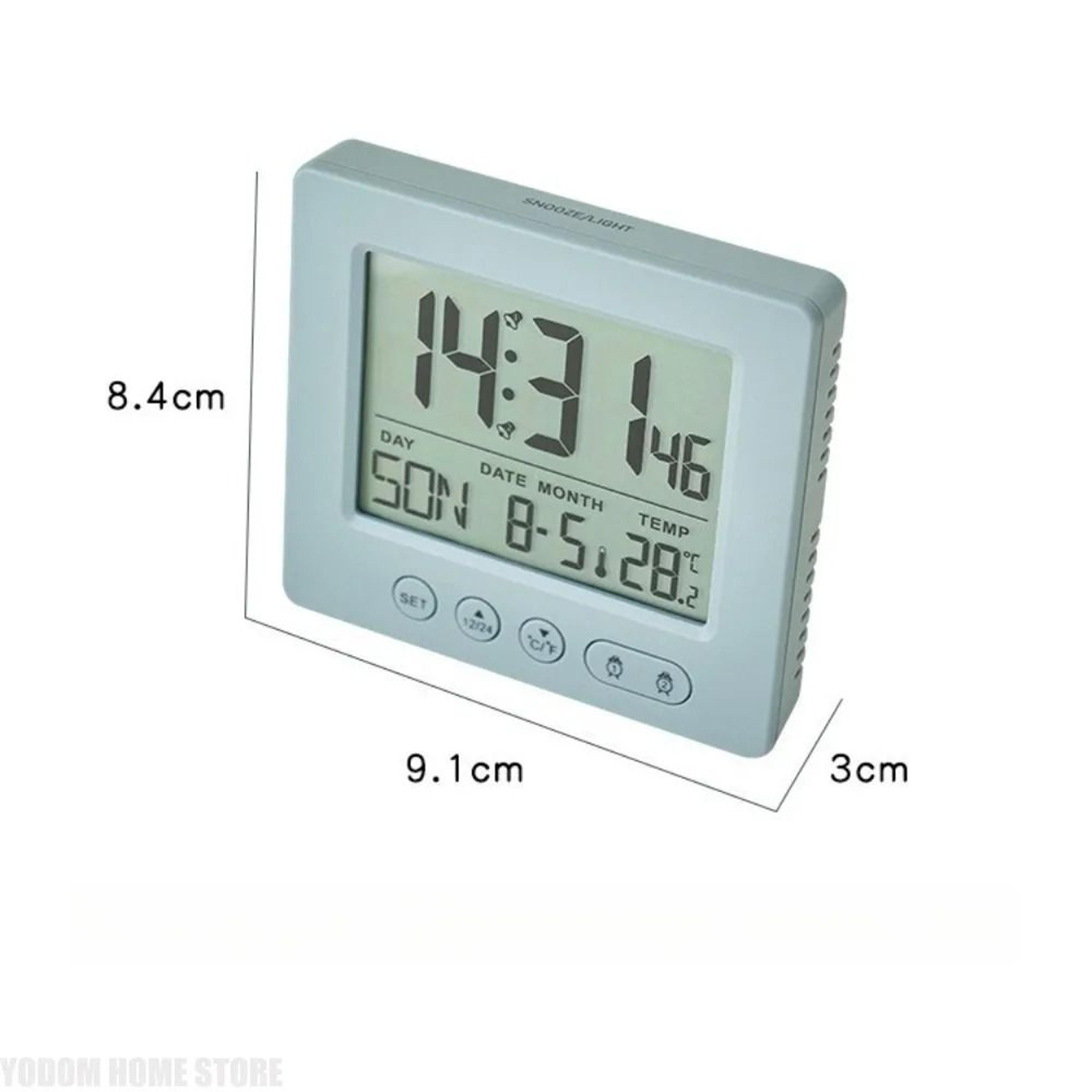 Compact Digital Alarm Clock With Thermometer And Dual Alarms 5