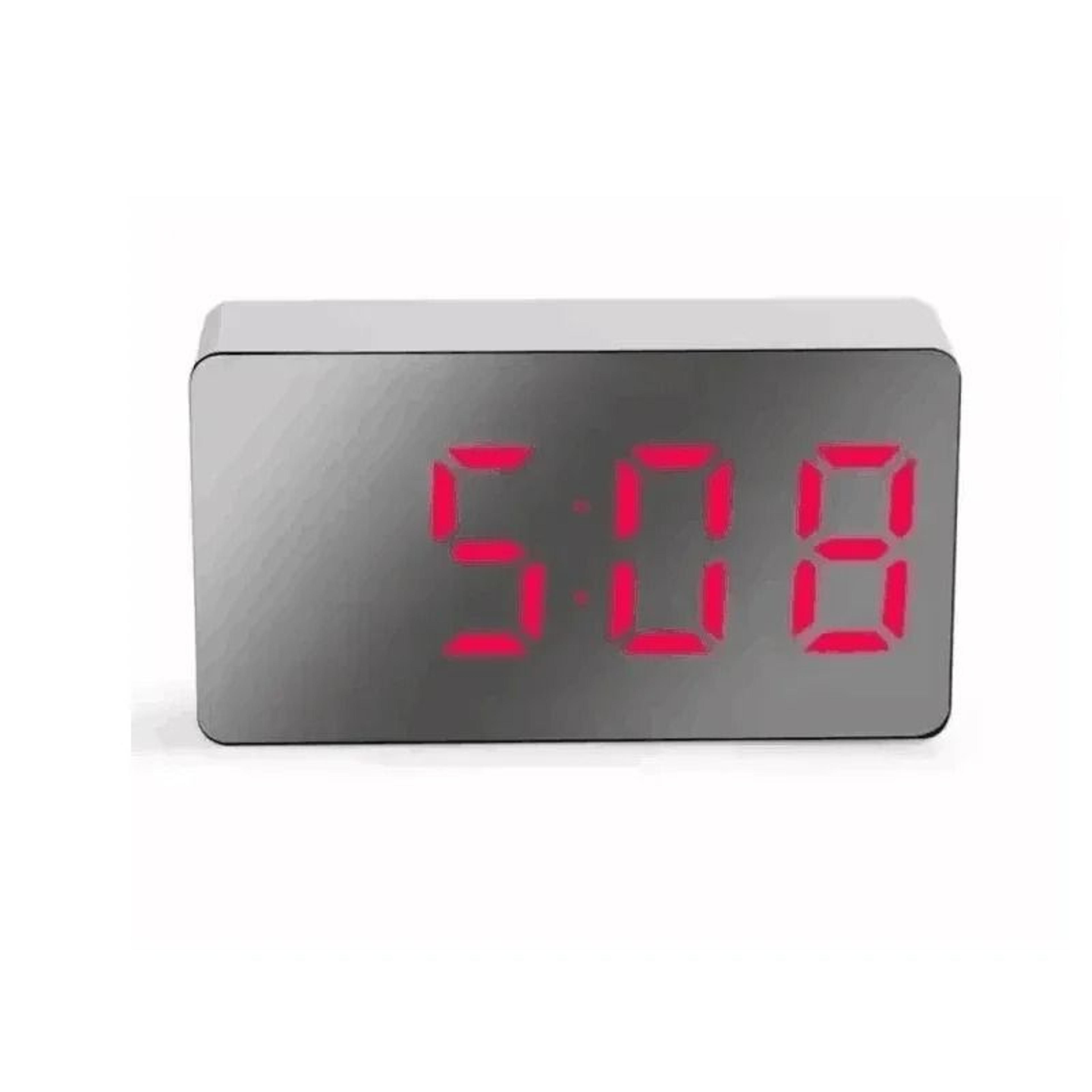 LED Mirror Alarm Clock With Night Light And Snooze 5