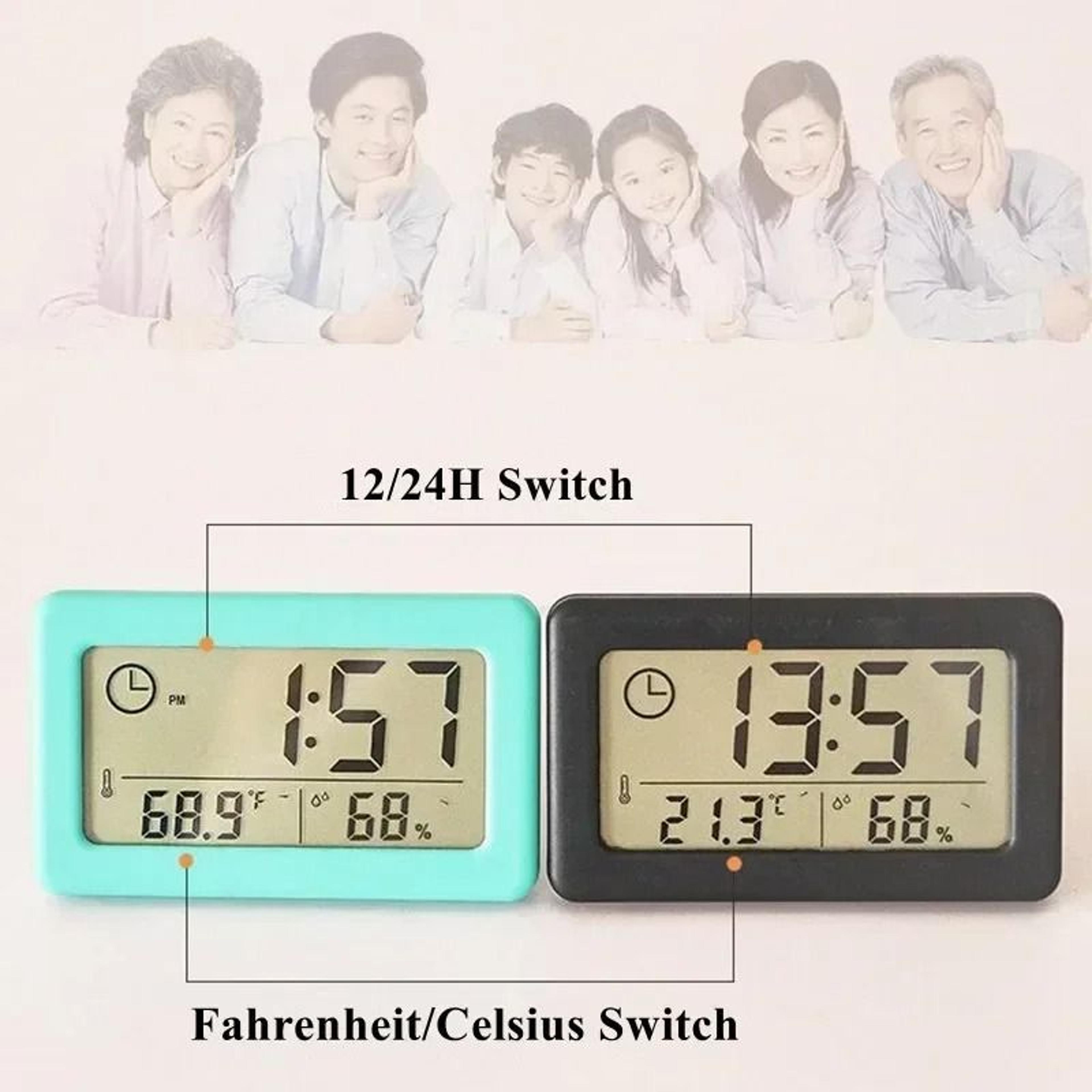 Mini Digital Hygrometer Clock With Temperature And Humidity Display 12