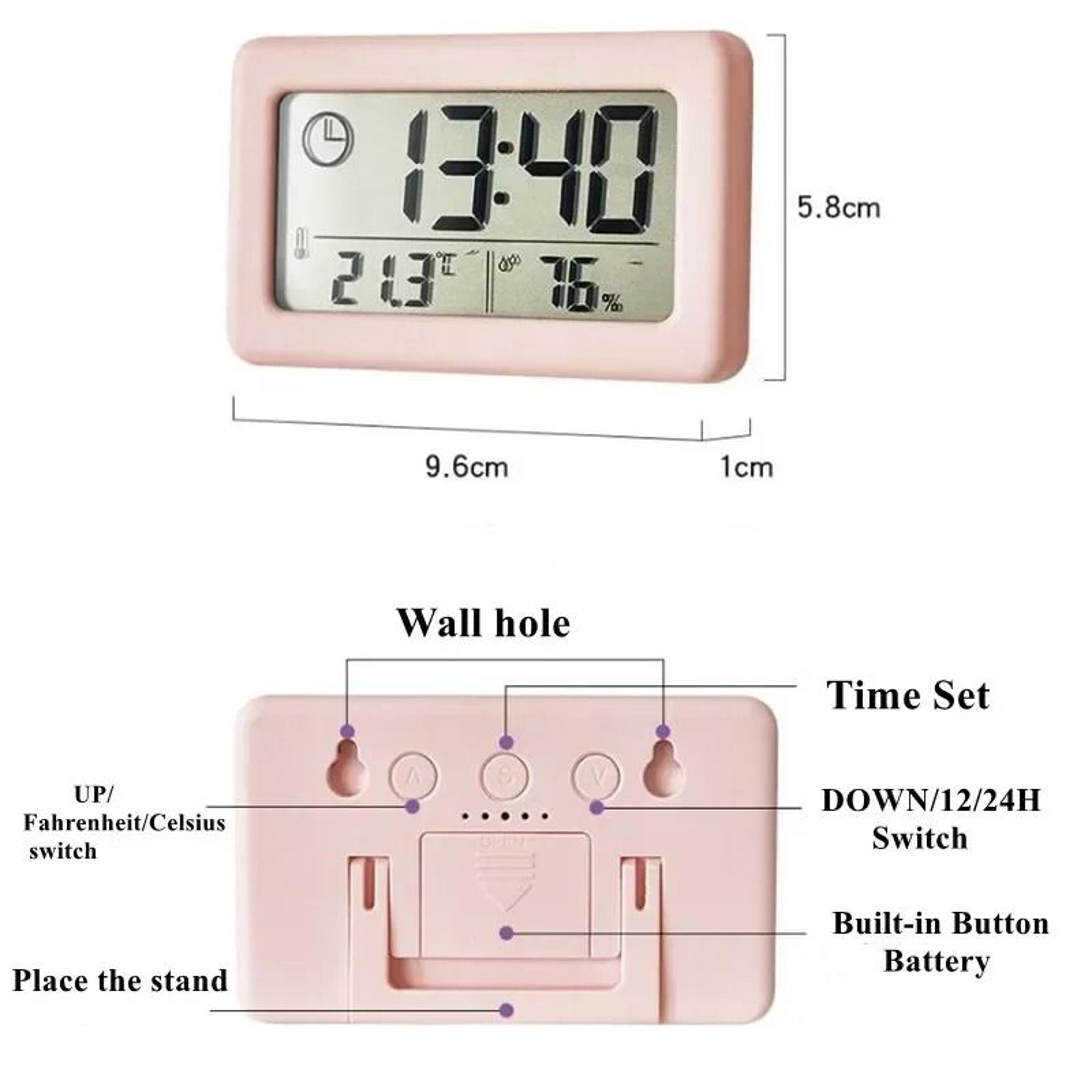 Mini Digital Hygrometer Clock With Temperature And Humidity Display 10
