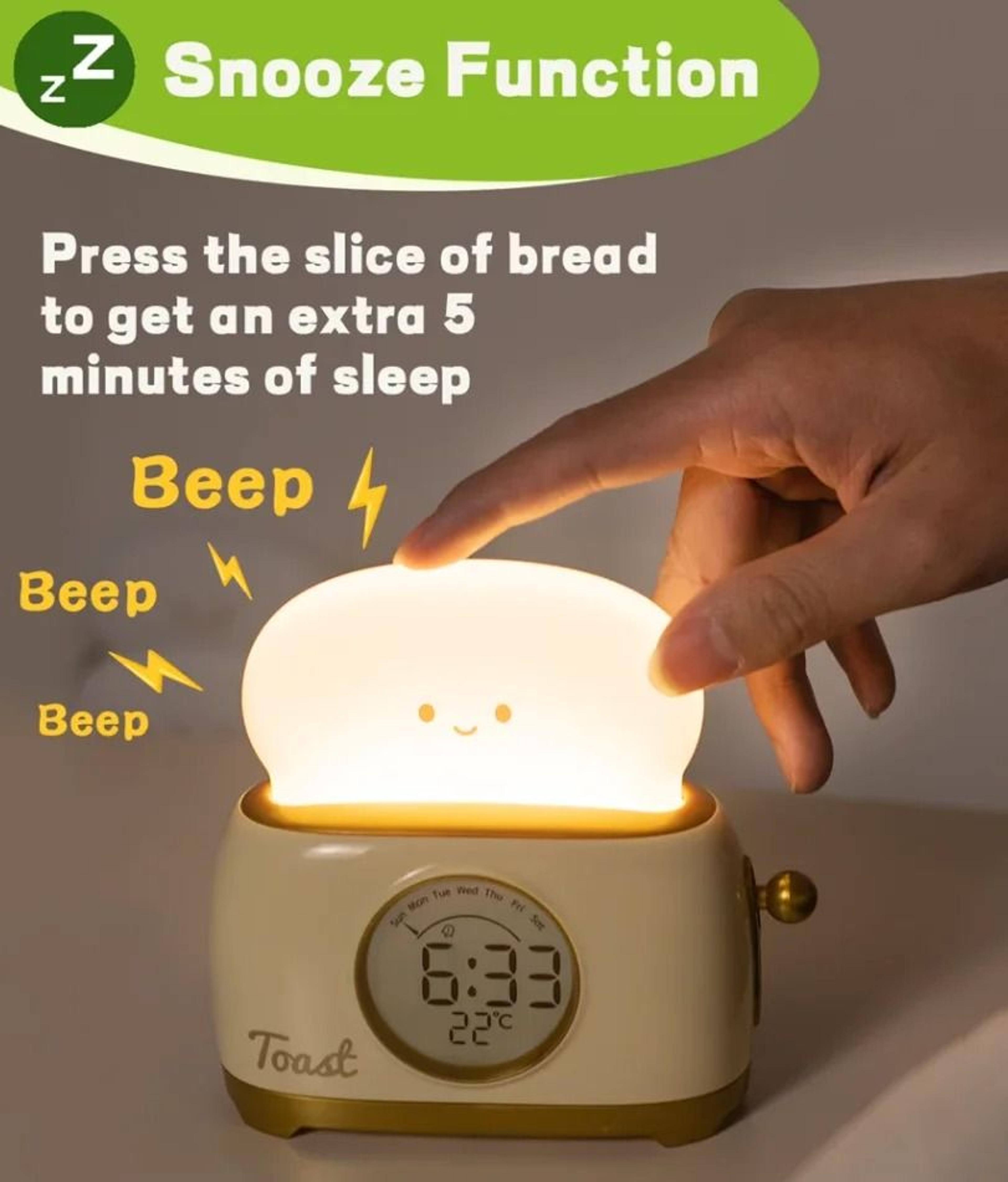 Kids Sleep Trainer Alarm Clock With LED Night Light And Temperature 3