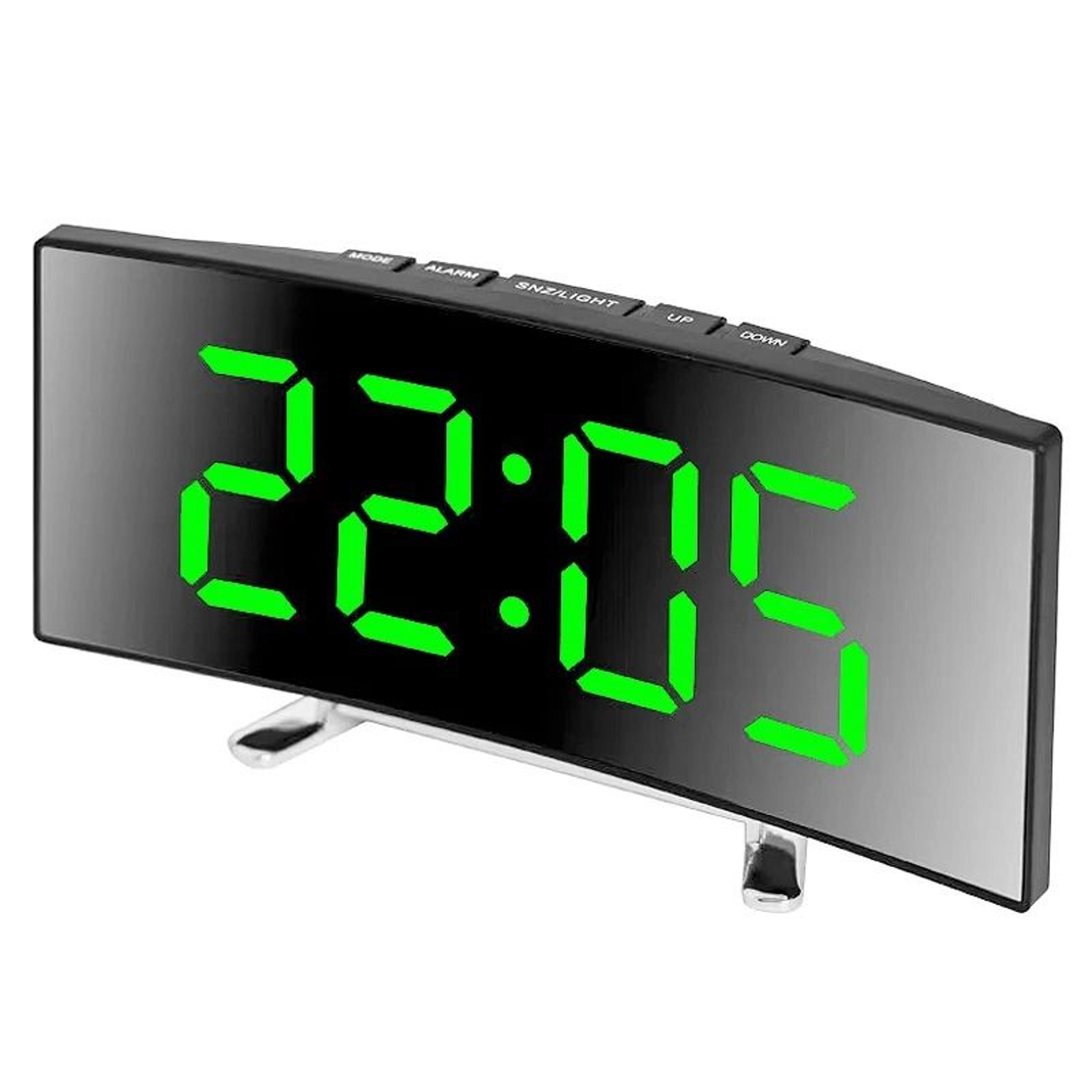 IDEABEL Silent LED Mirror Alarm Clock With Large Digital Display 5