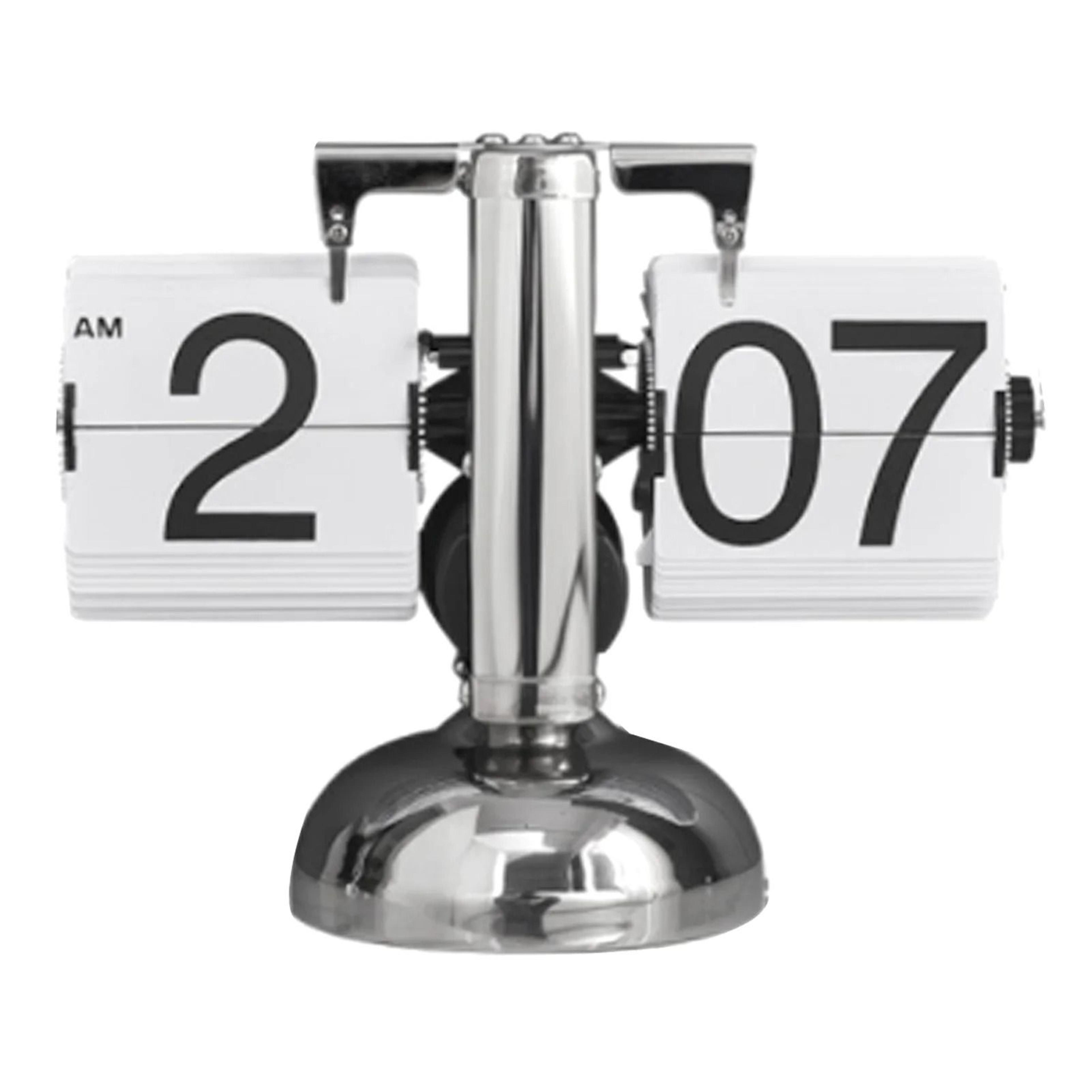Retro Automatic Flip Desk Clock With Minimalist Single Foot Design 1