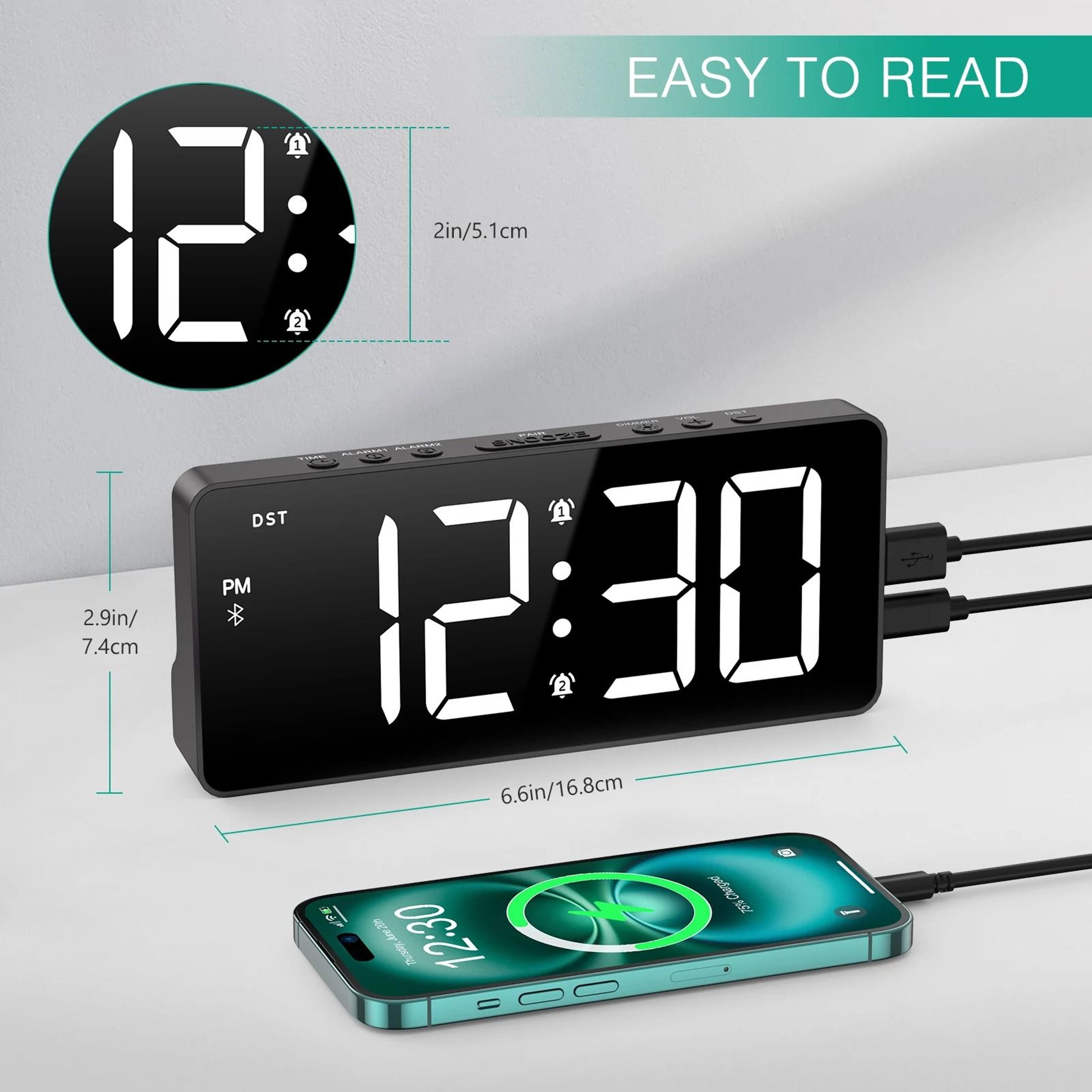 ORIA 7 Inch LED Alarm Clock With Bluetooth Time Sync 1