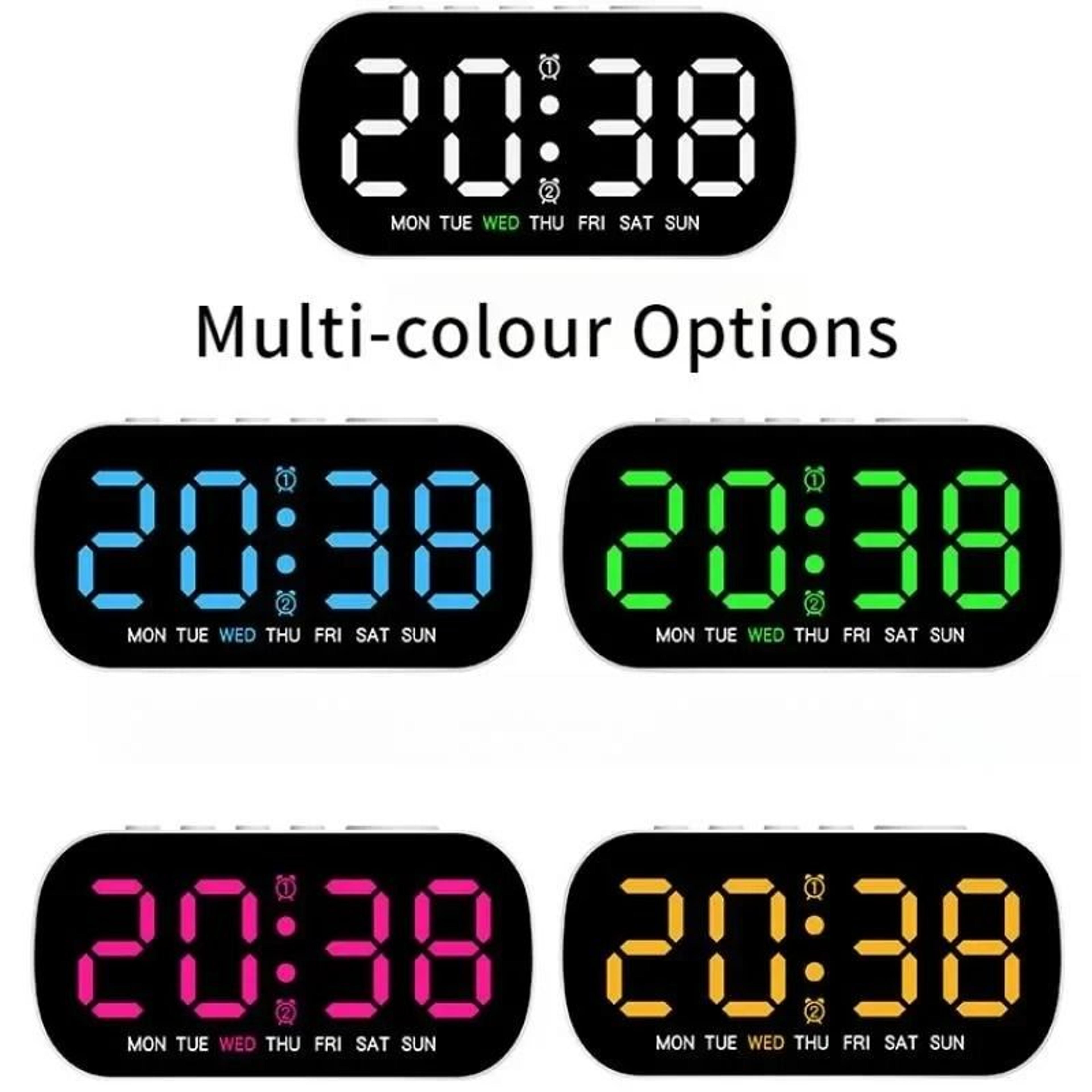 LED Alarm Clock With Dual Alarms And Adjustable Brightness 9