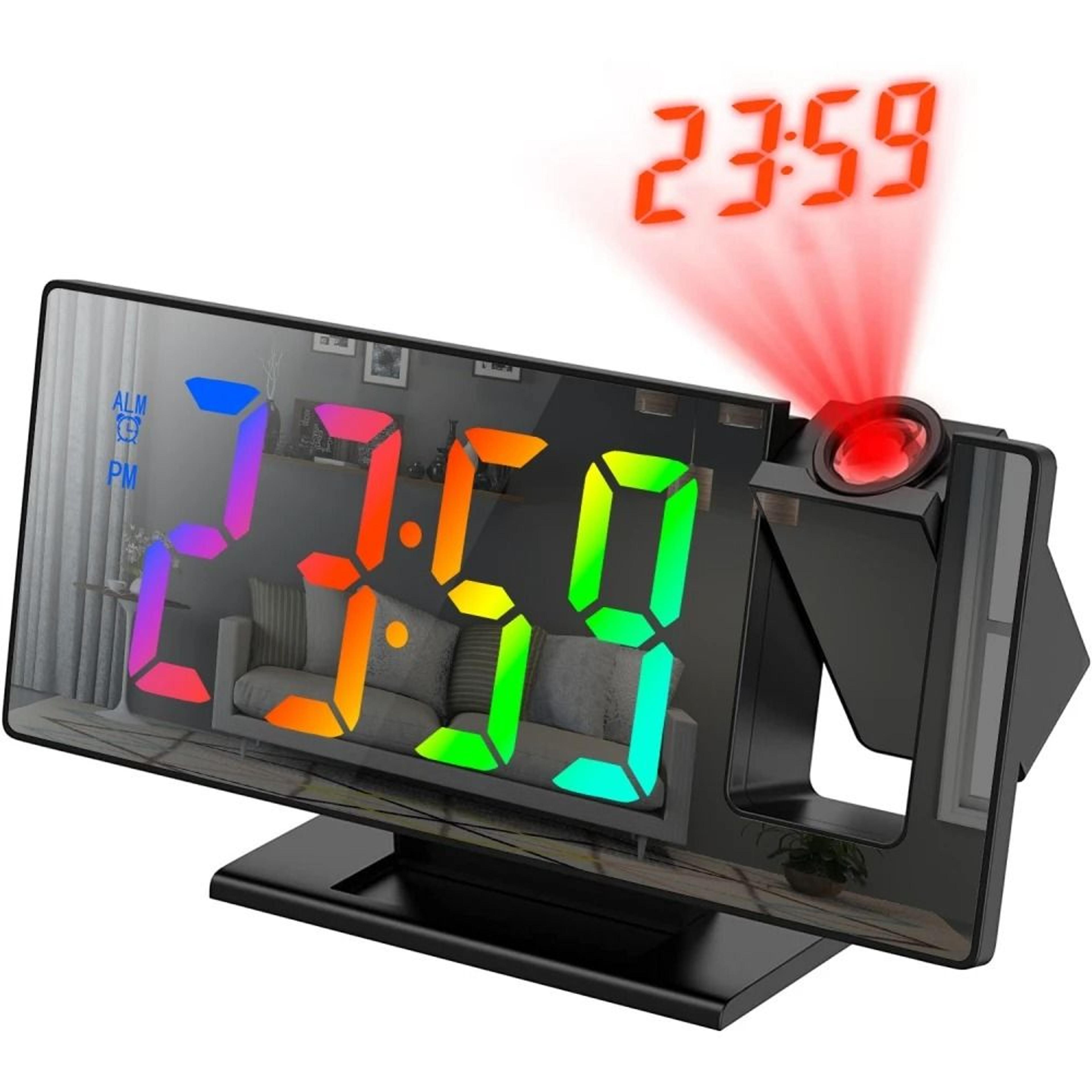 Smart Projection Alarm Clock With Temperature Display And 180 Projector 4