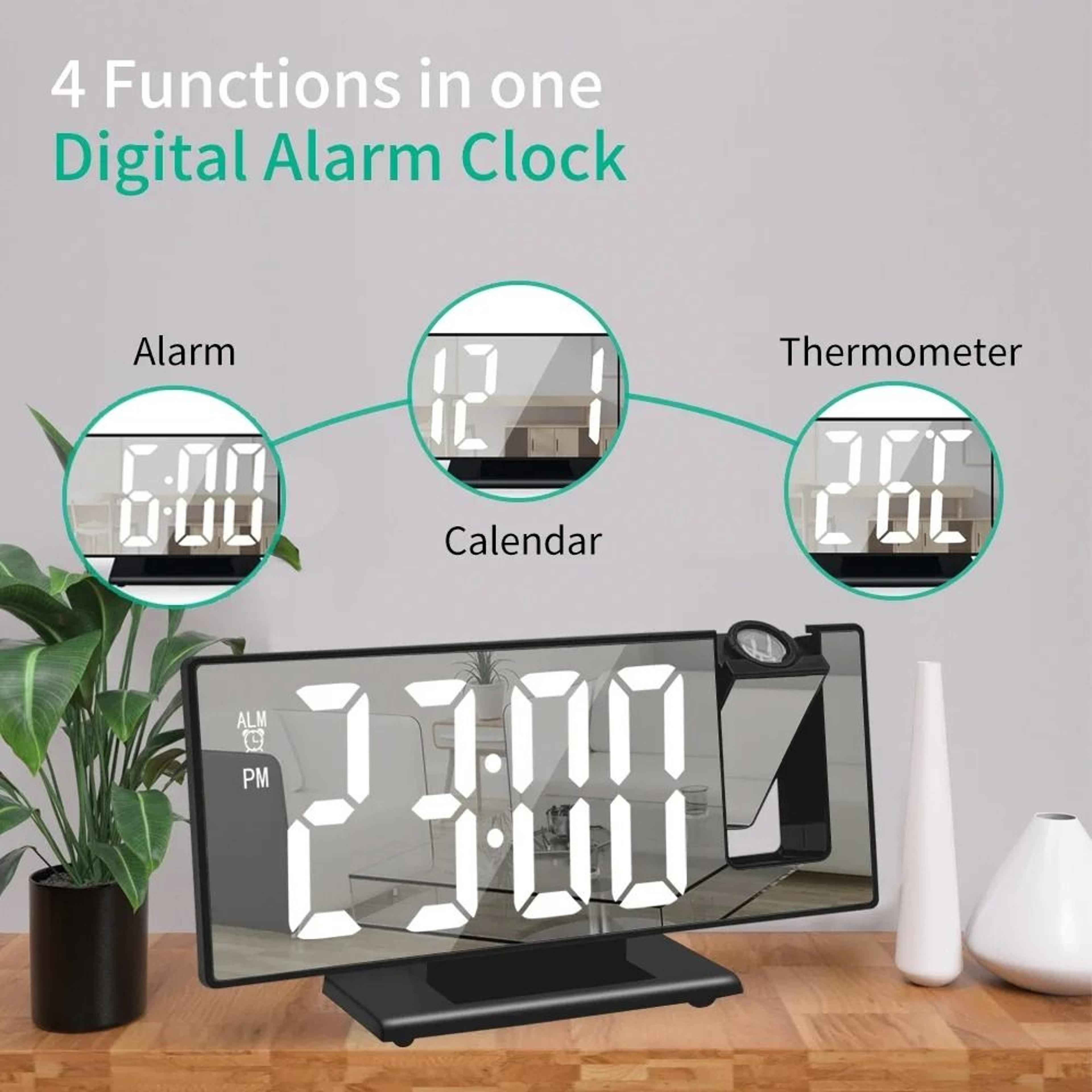 Smart Projection Alarm Clock With Temperature Display And 180 Projector 9
