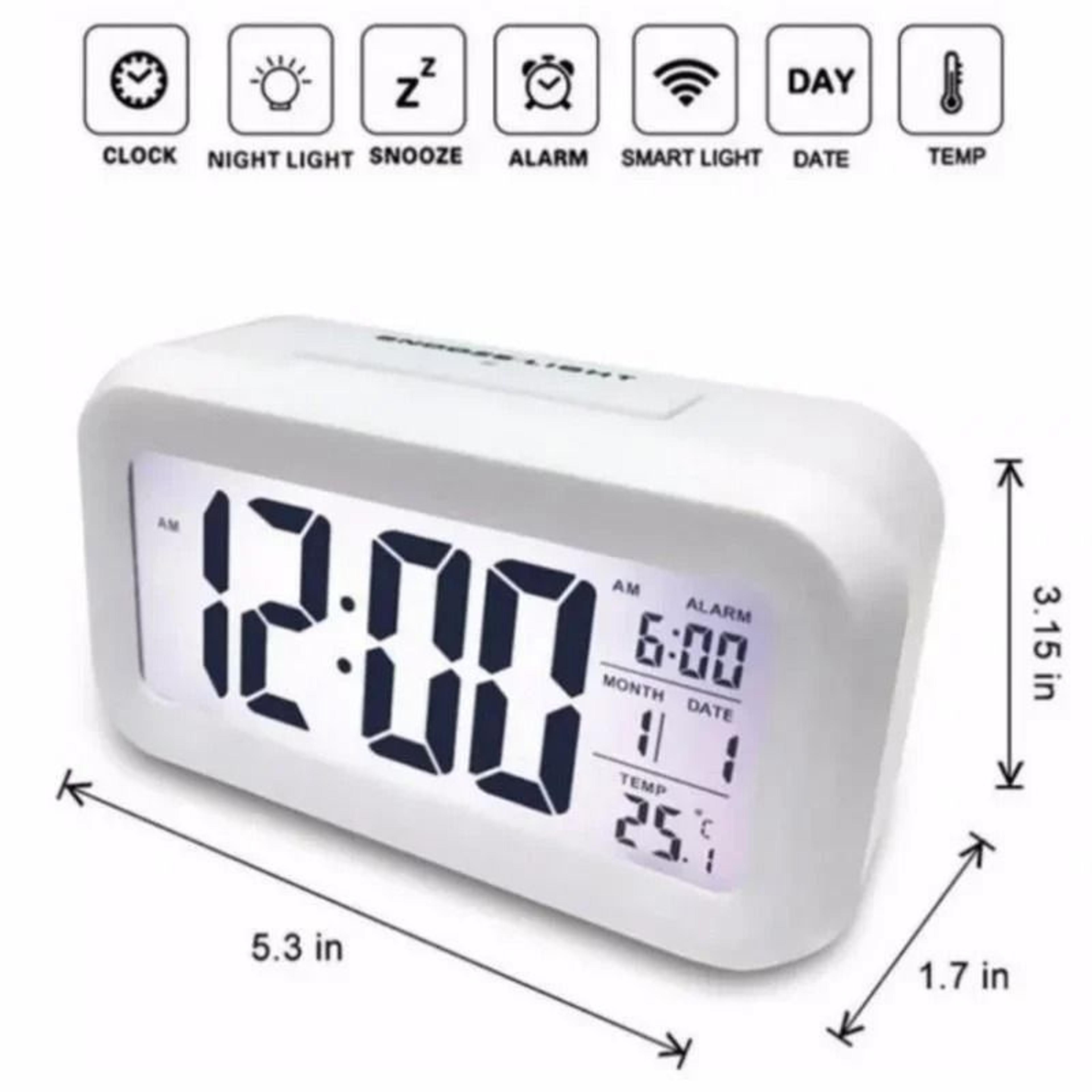 Multifunction Digital Alarm Clock With LCD Calendar And Temperature Display 7