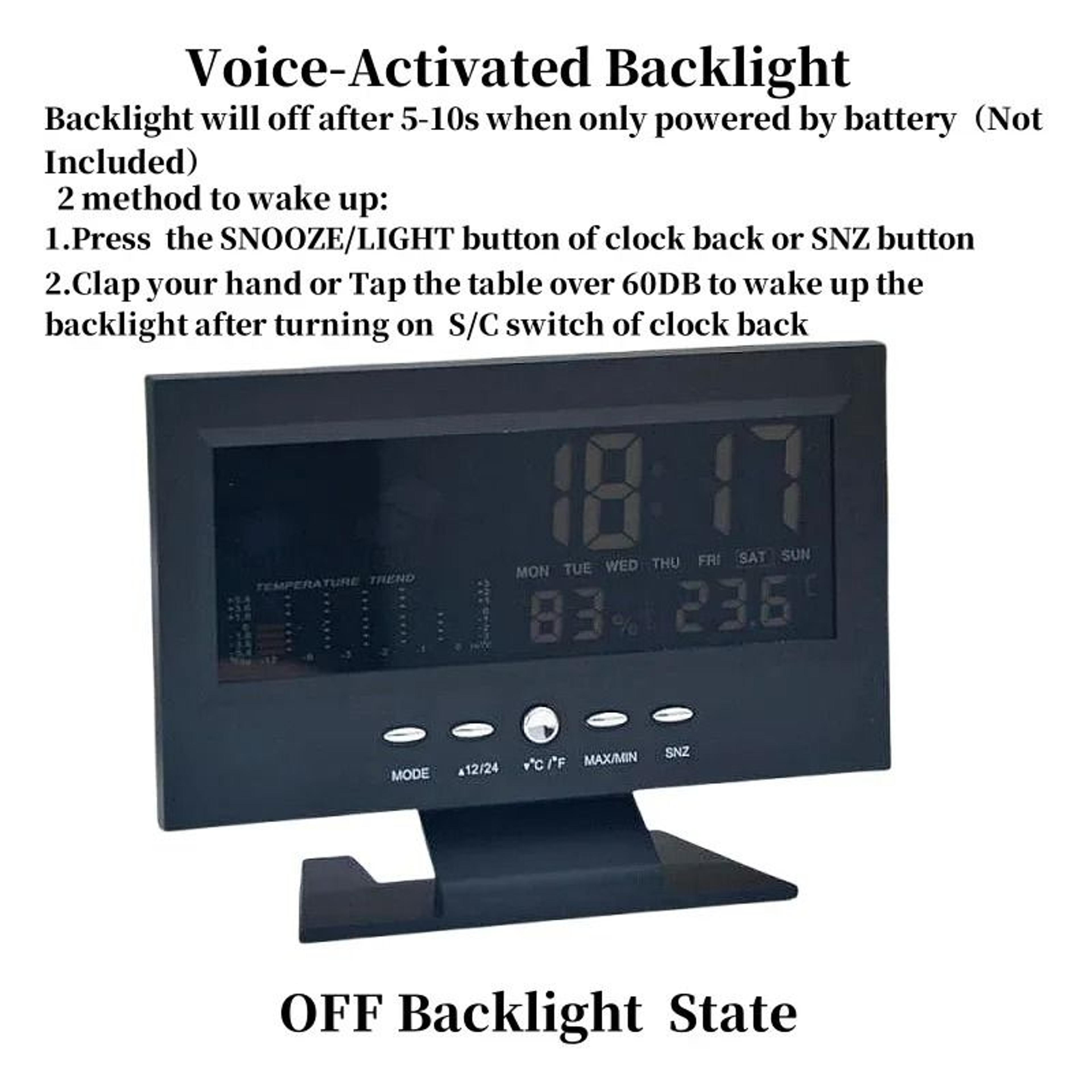 Smart Digital Weather Clock With Voice Control And Temperature Humidity Display 4