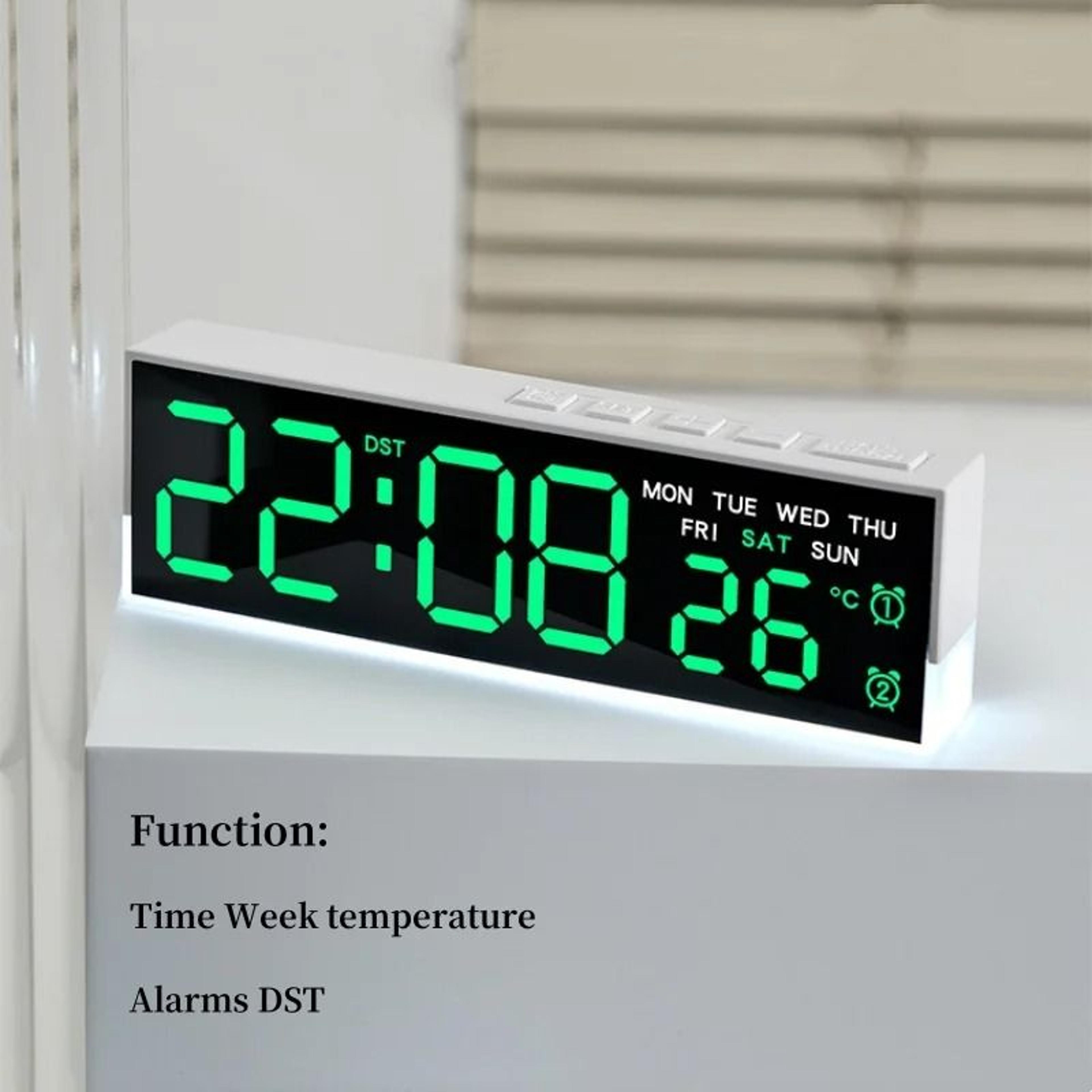 Modern LED Digital Alarm Clock With Dual Alarms And Ambient Light 11