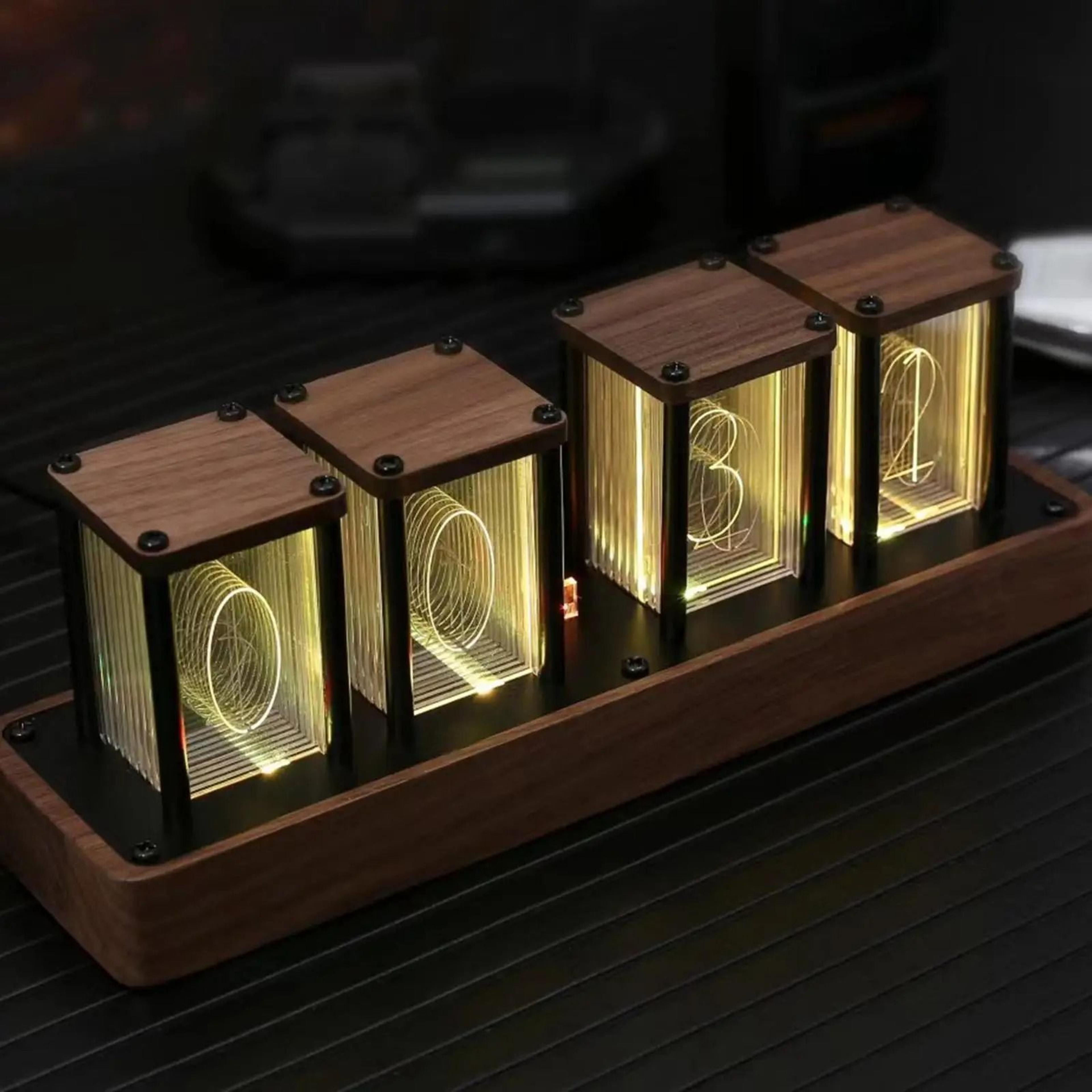 Colorful Nixie Tube Clock With RGB LED Display And Alarm 3