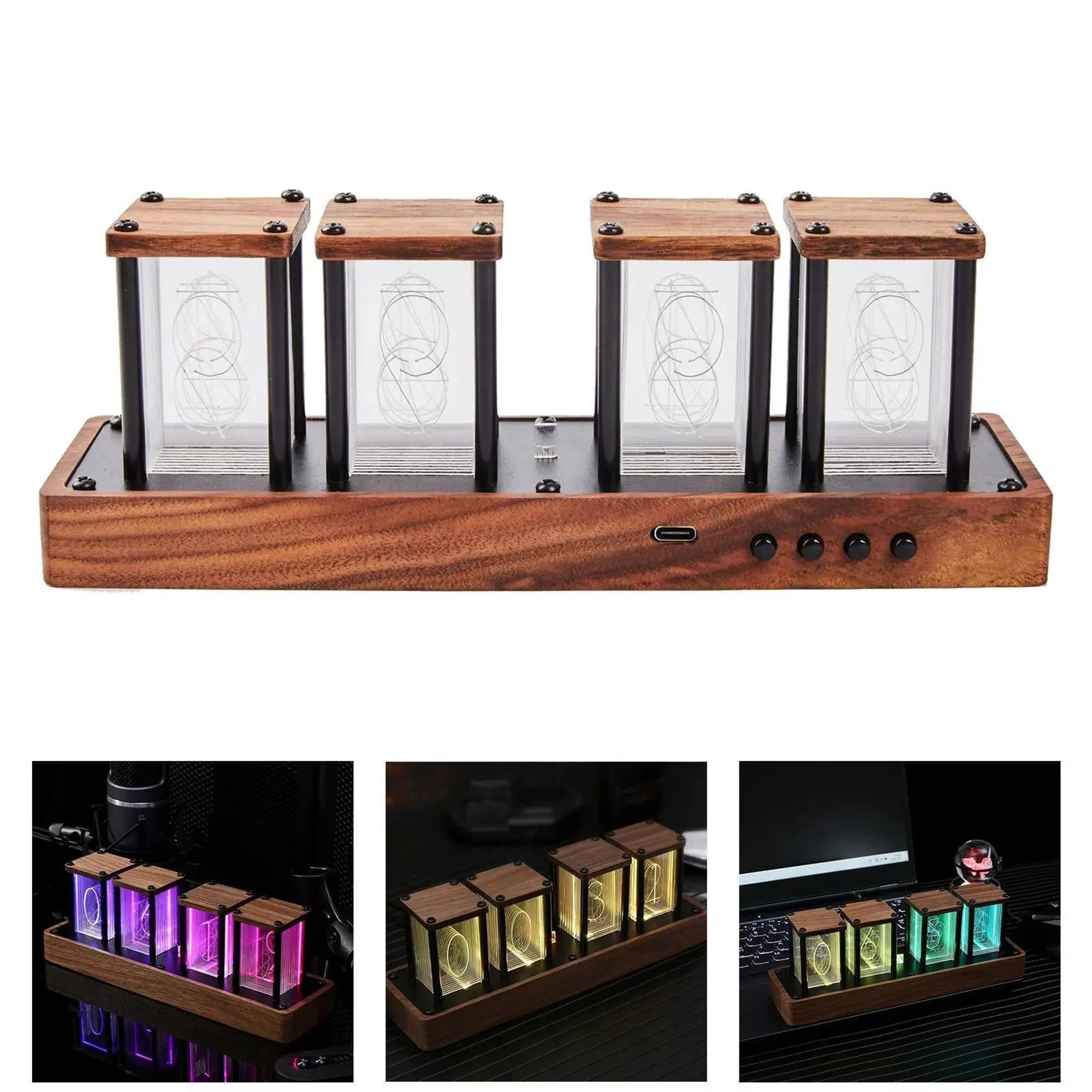 Colorful Nixie Tube Clock With RGB LED Display And Alarm 6