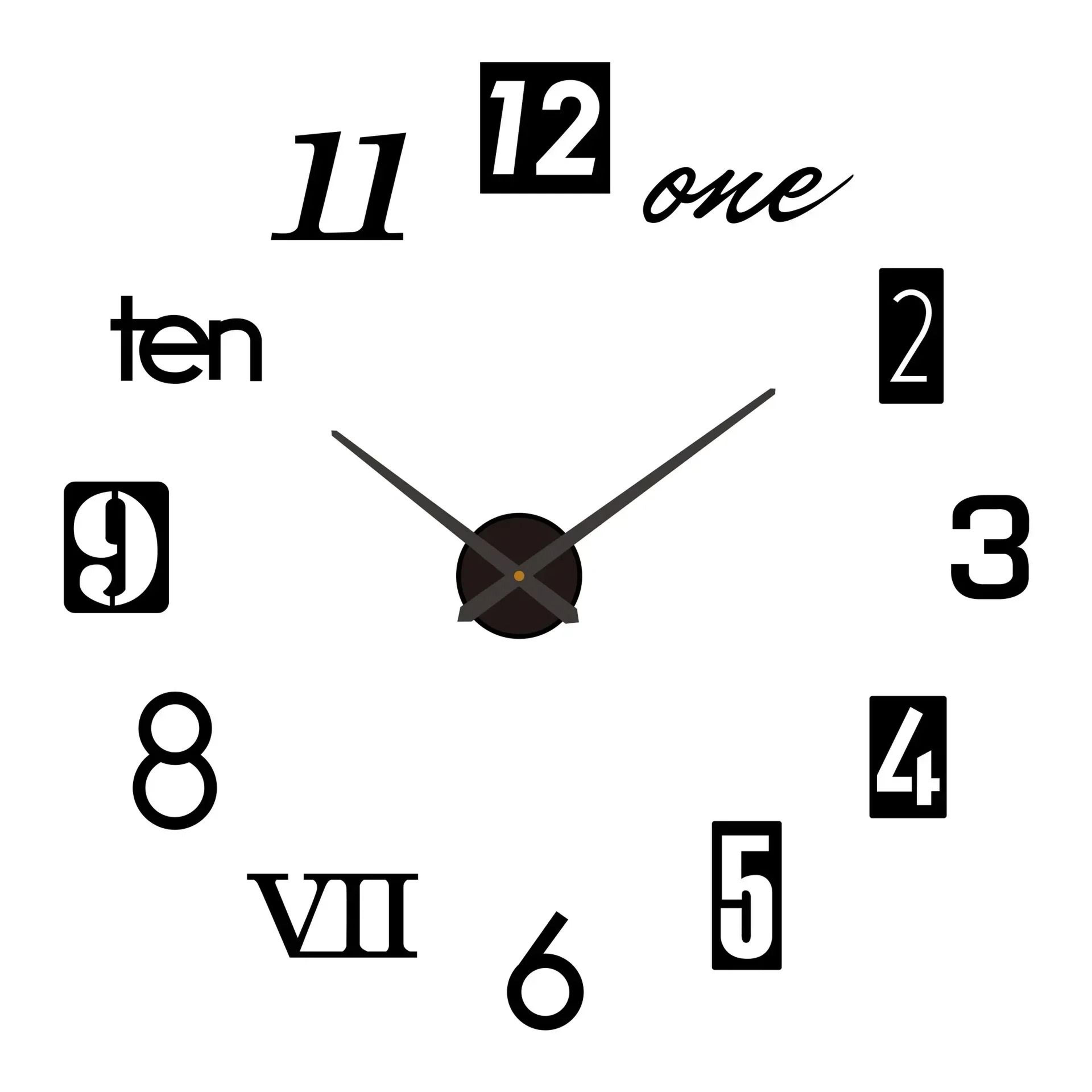 Large 3D Wall Clock With Luminous DIY Numbers And Silent Movement 13