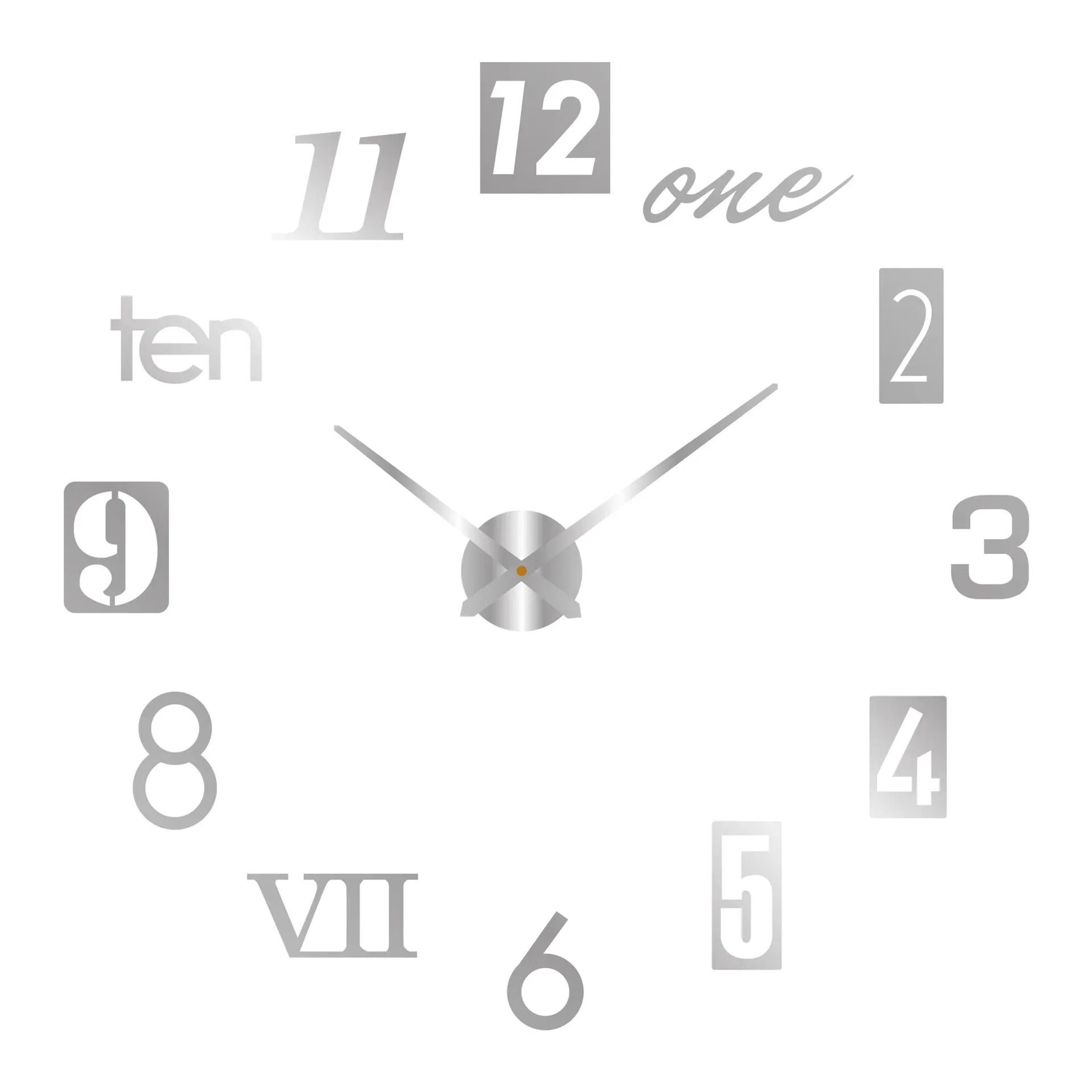 Modern 3D Wall Clock With DIY Acrylic Mirror Design 9