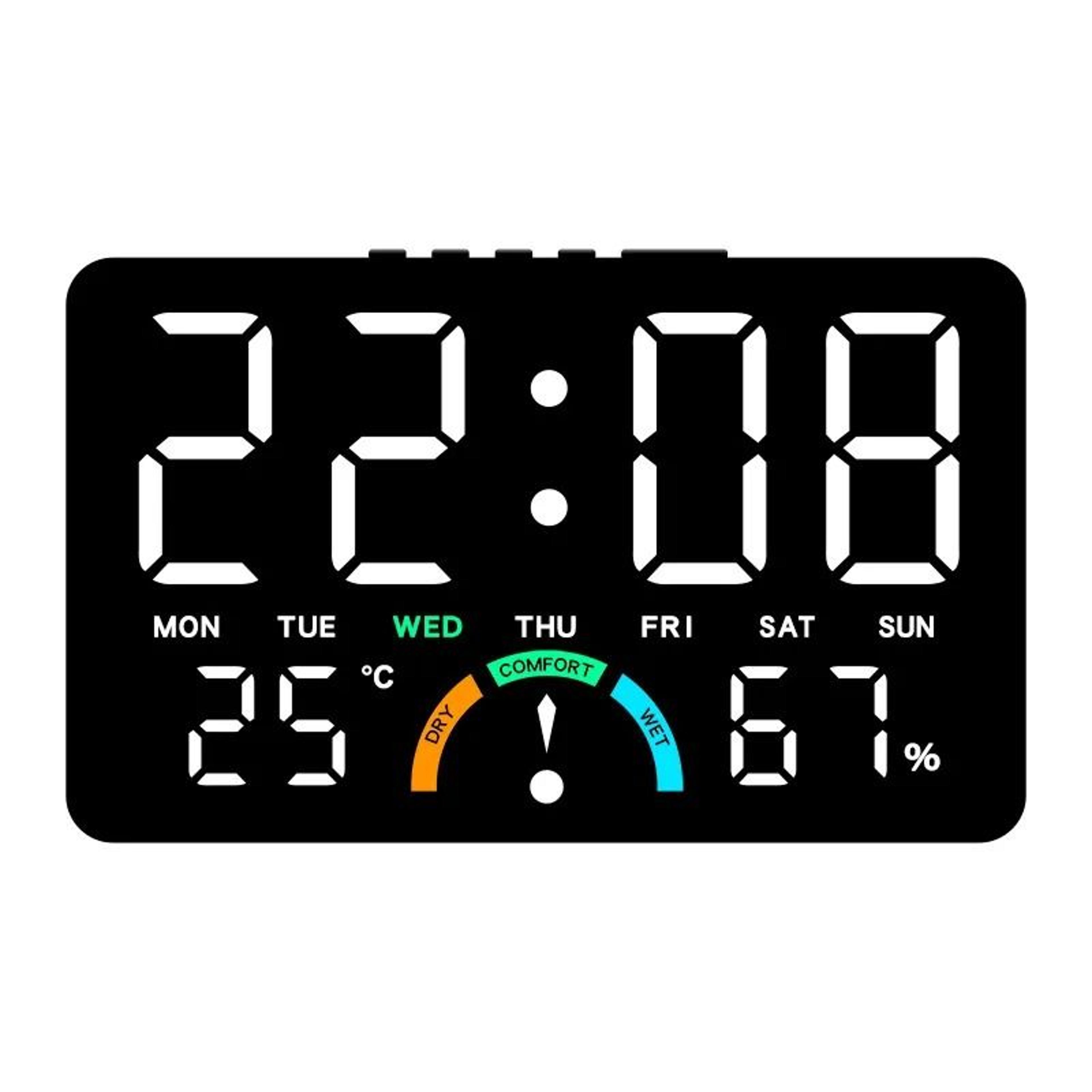 Smart Digital Alarm Clock With Temperature Humidity And Dual Alarms 2