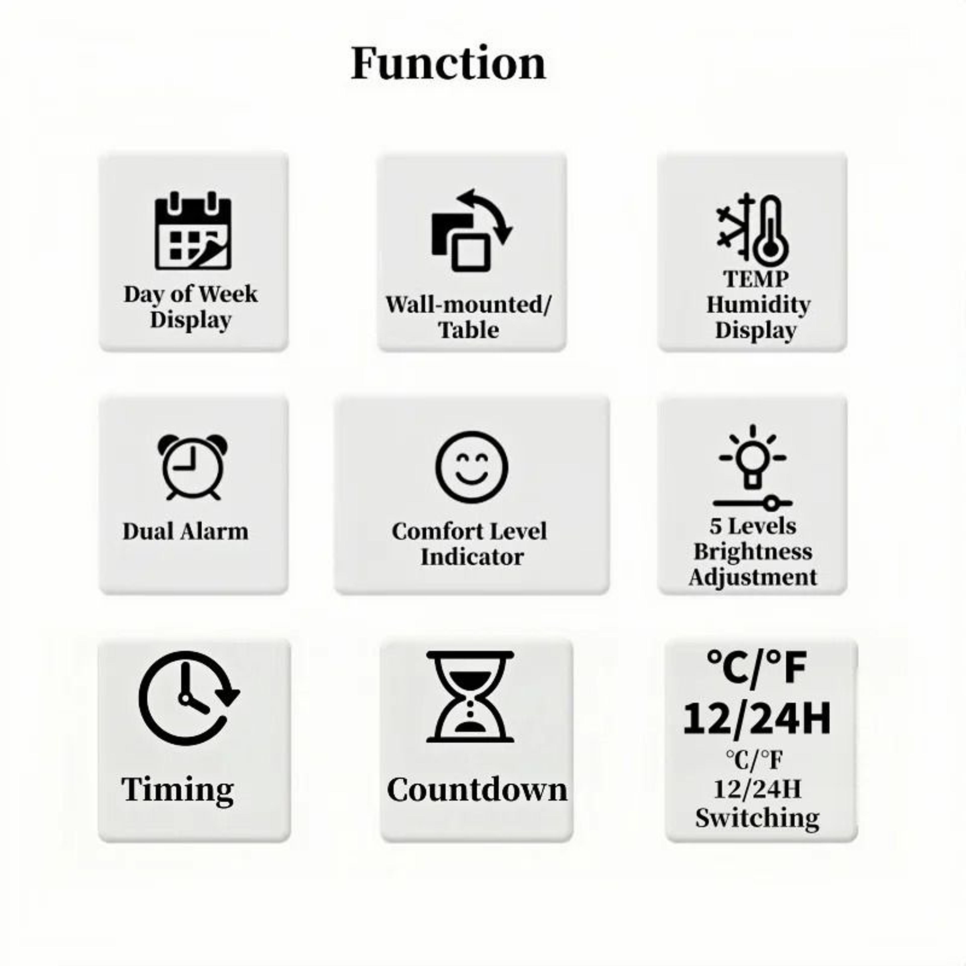 Smart Digital Alarm Clock With Temperature Humidity And Dual Alarms 15