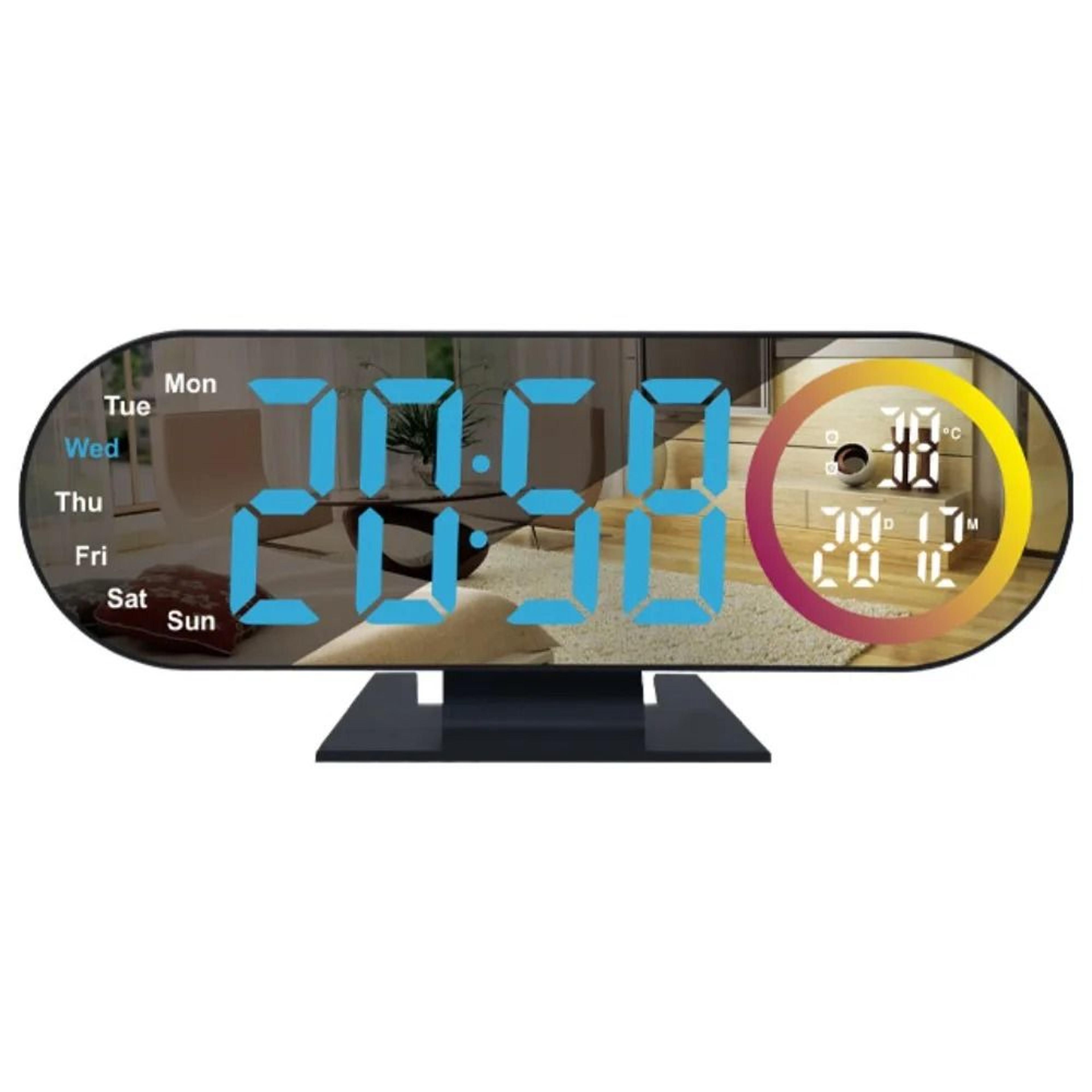 Modern LED Mirror Alarm Clock With RGB Mood Light And Voice Control 1