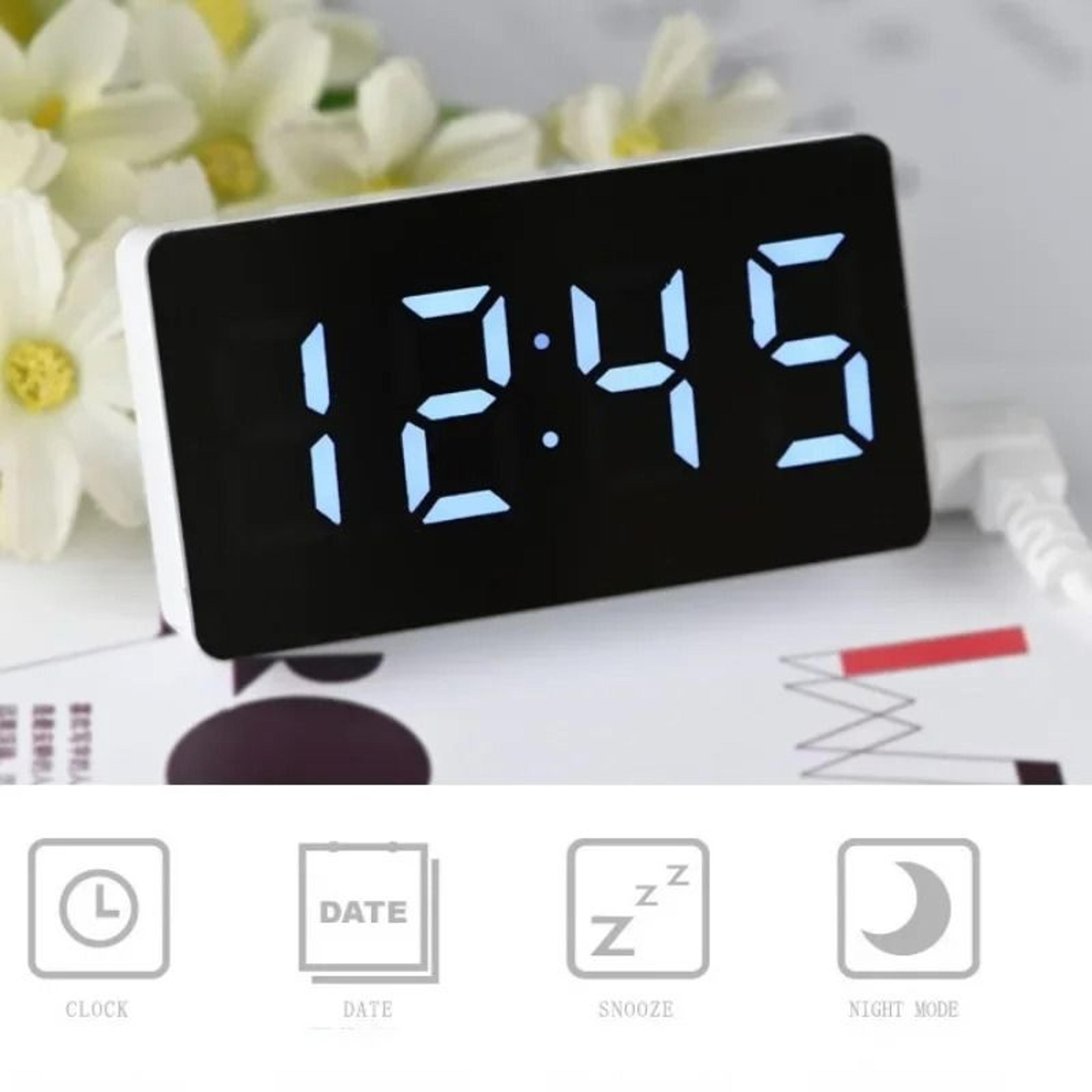 Smart Voice Control Alarm Clock With Temperature Display And Dual Alarms 6