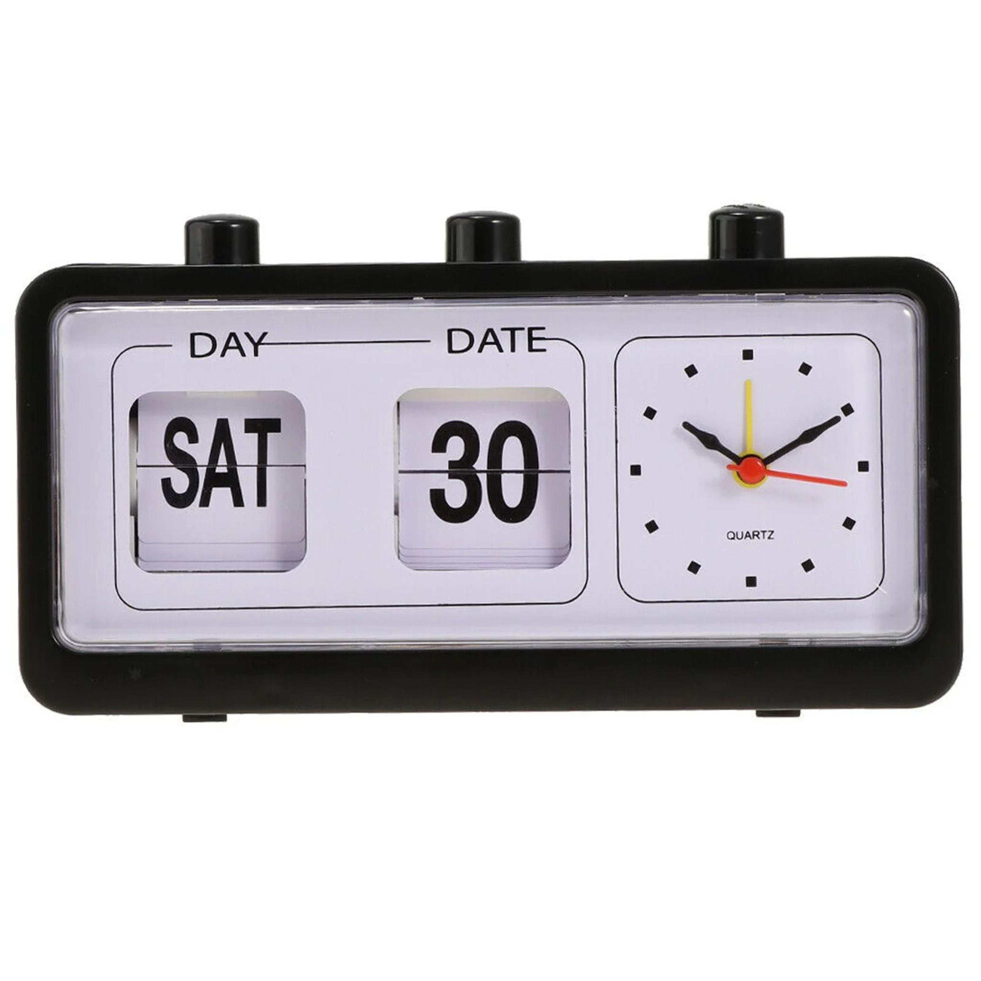 Retro Flip Calendar Clock With Quartz Time Display 7