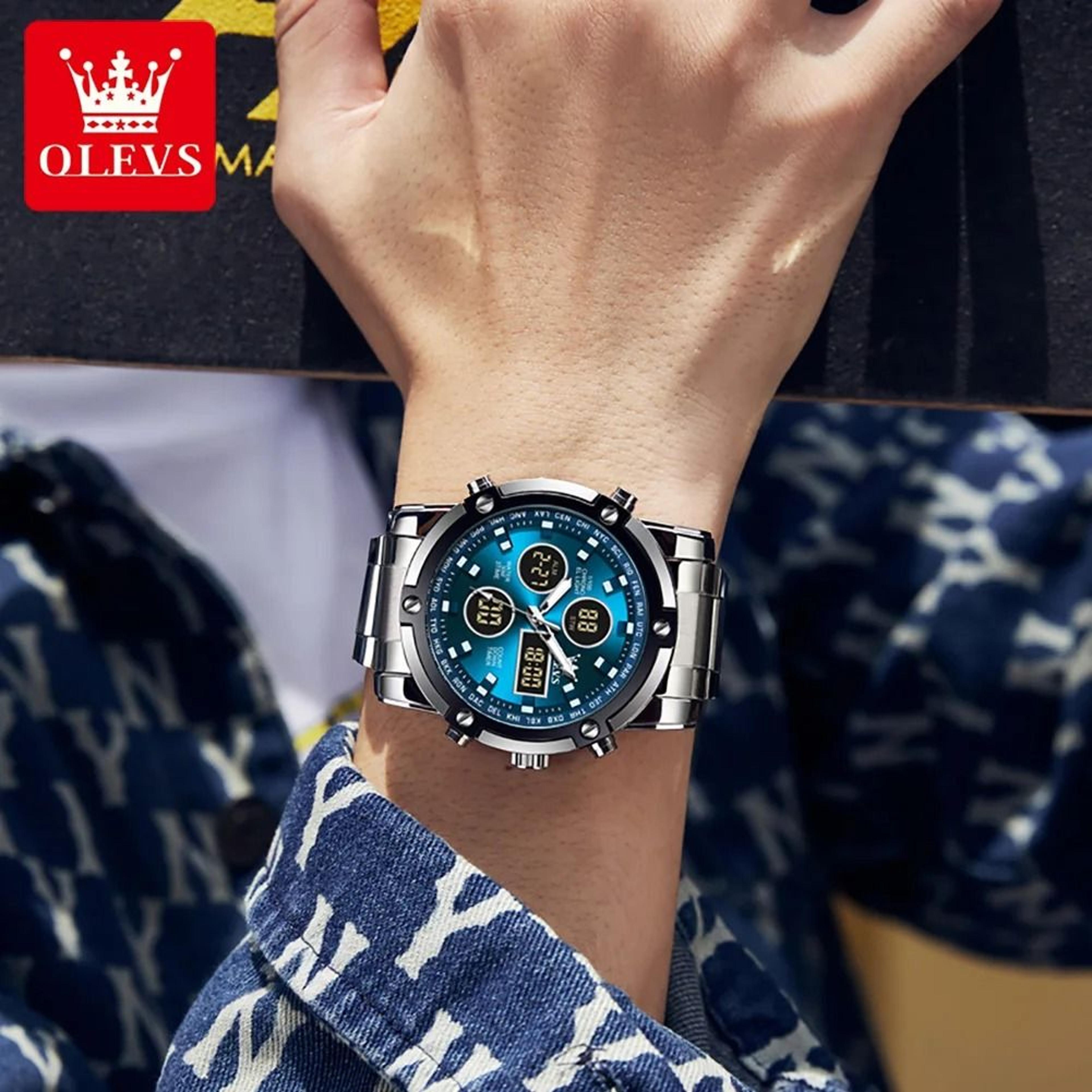 OLEVS Mens Multifunction Watch Waterproof Luminous Digital Wristwatch 7