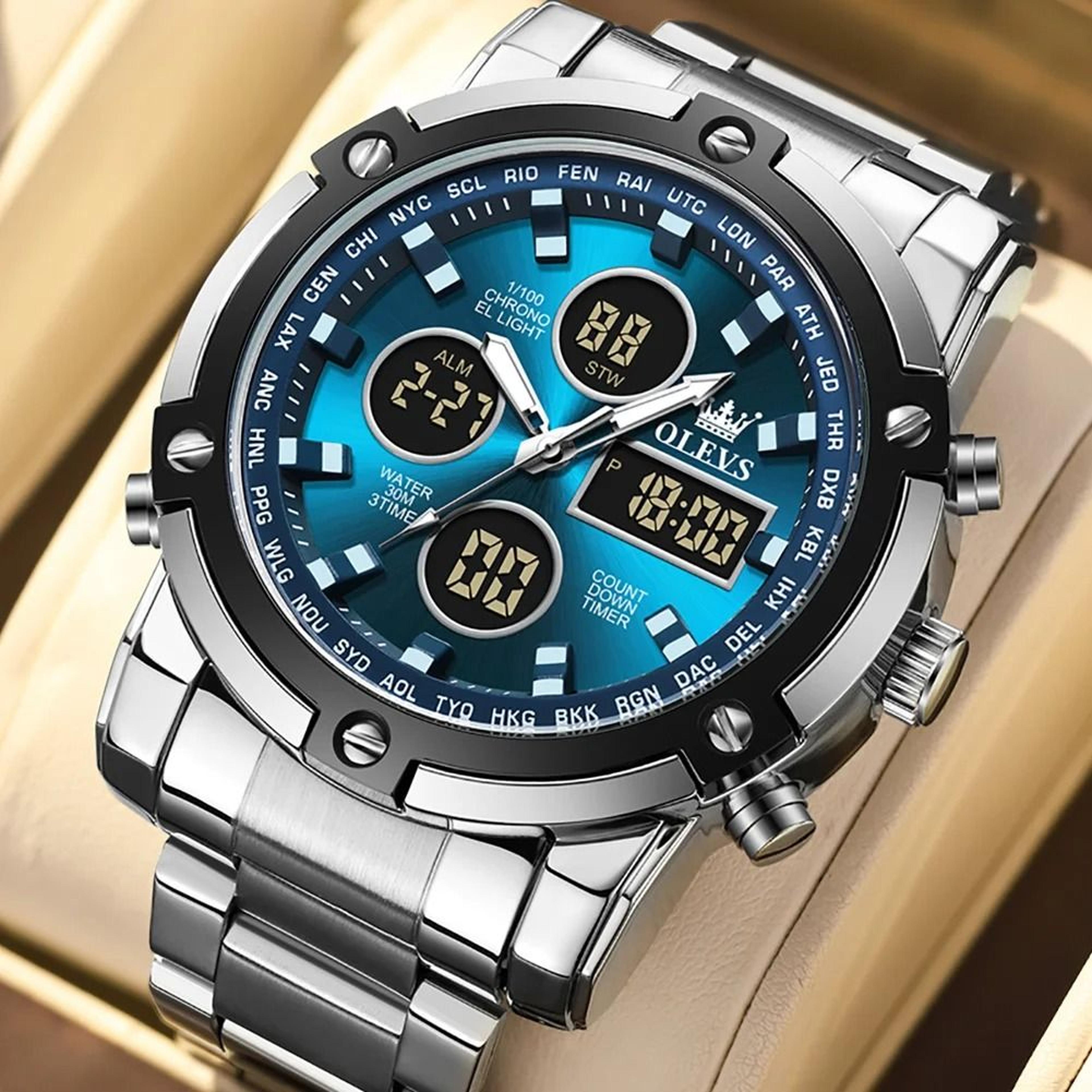 OLEVS Mens Multifunction Watch Waterproof Luminous Digital Wristwatch 2