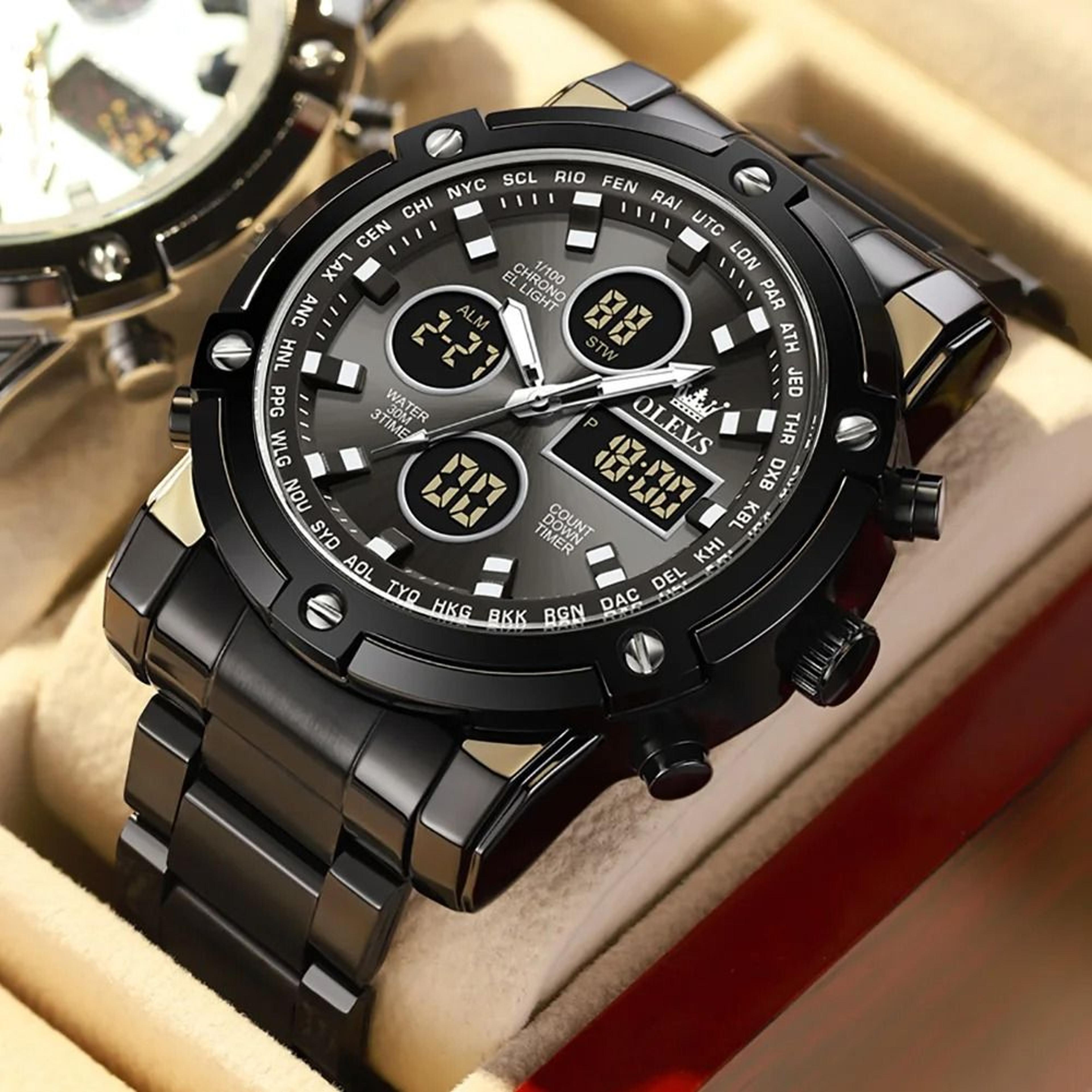 OLEVS Mens Multifunction Watch Waterproof Luminous Digital Wristwatch 3