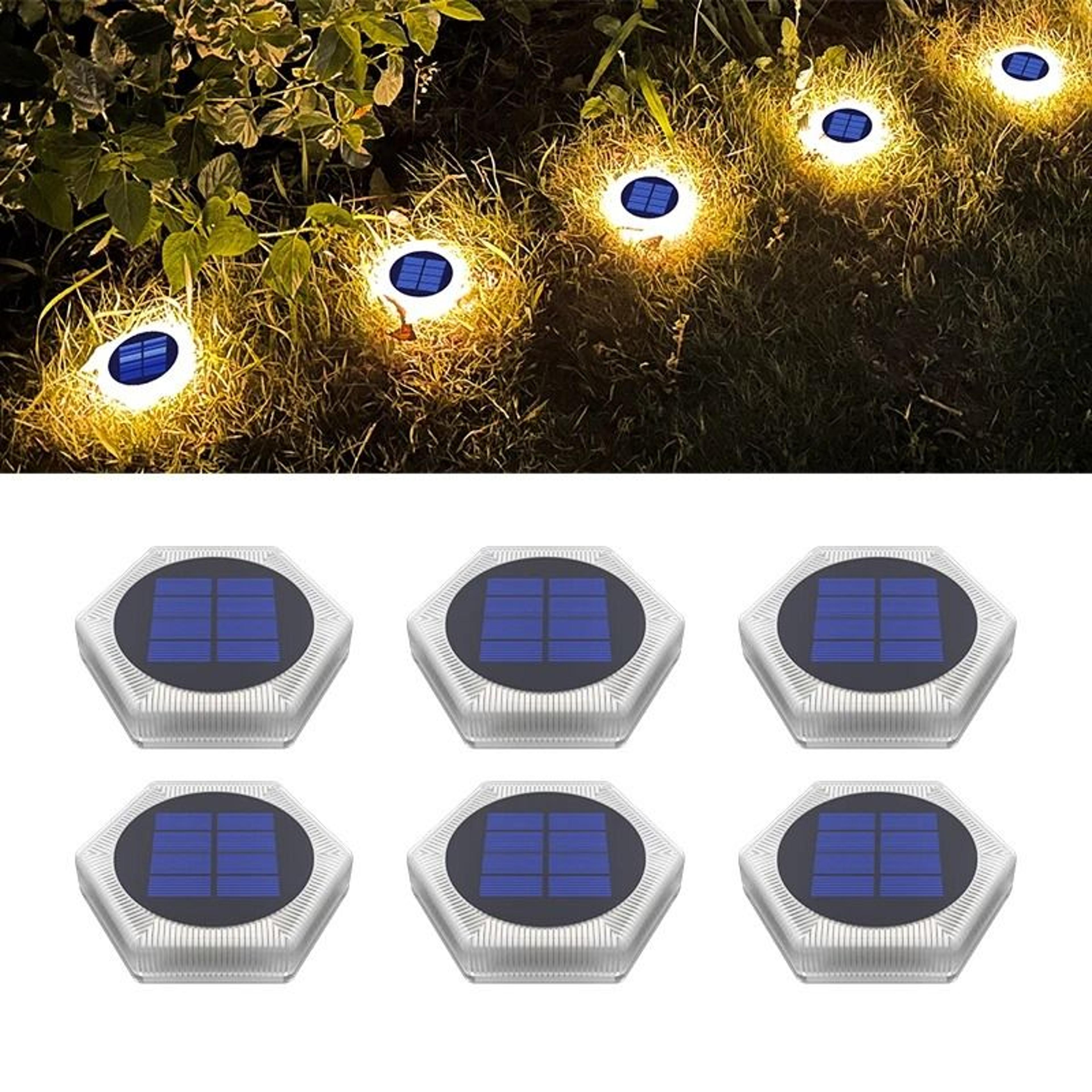 6 Pack Solar Driveway Lights IP68 Waterproof Blue LED Step Lights 3