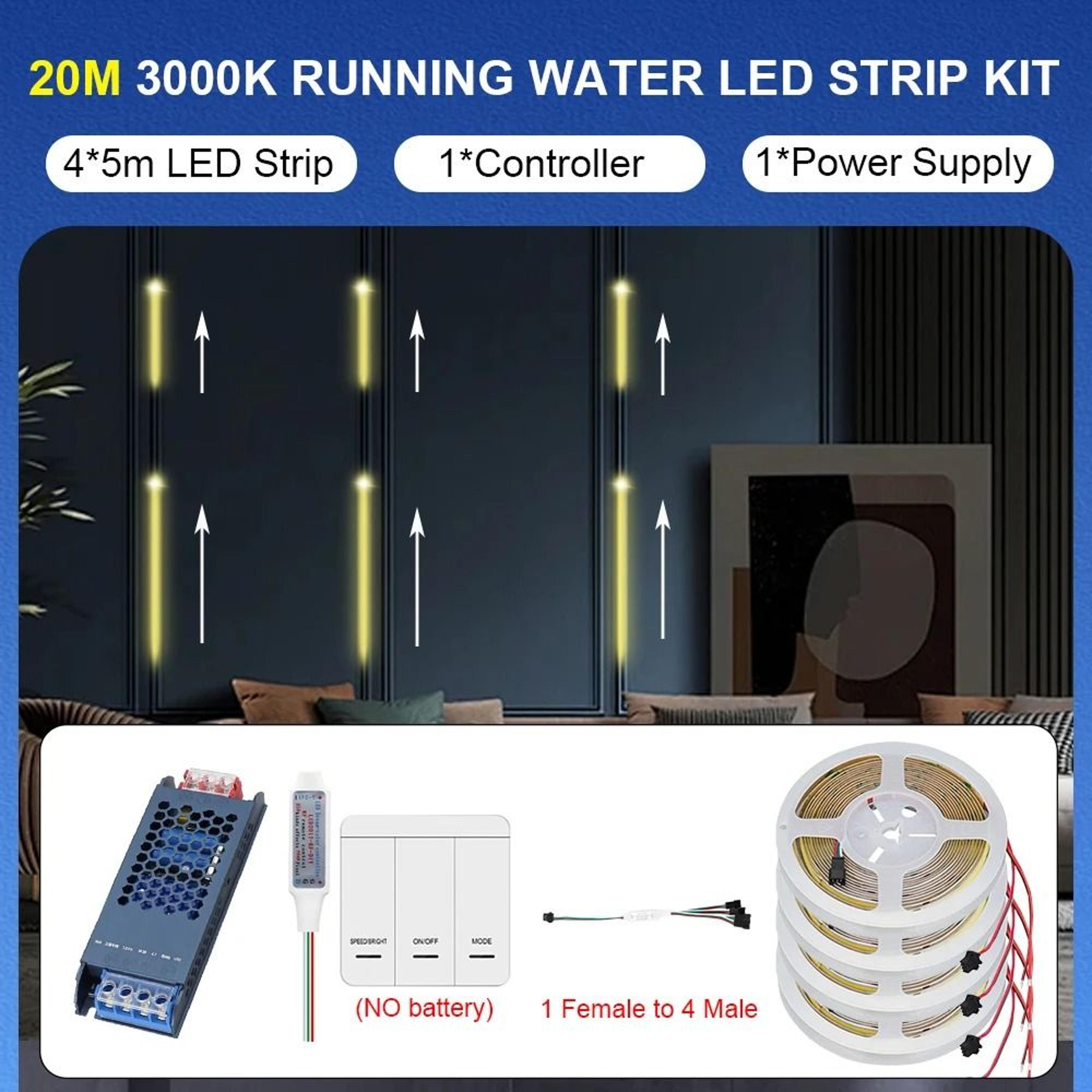 WS2811 Chasing LED Strip Light With Flowing White Effects 6