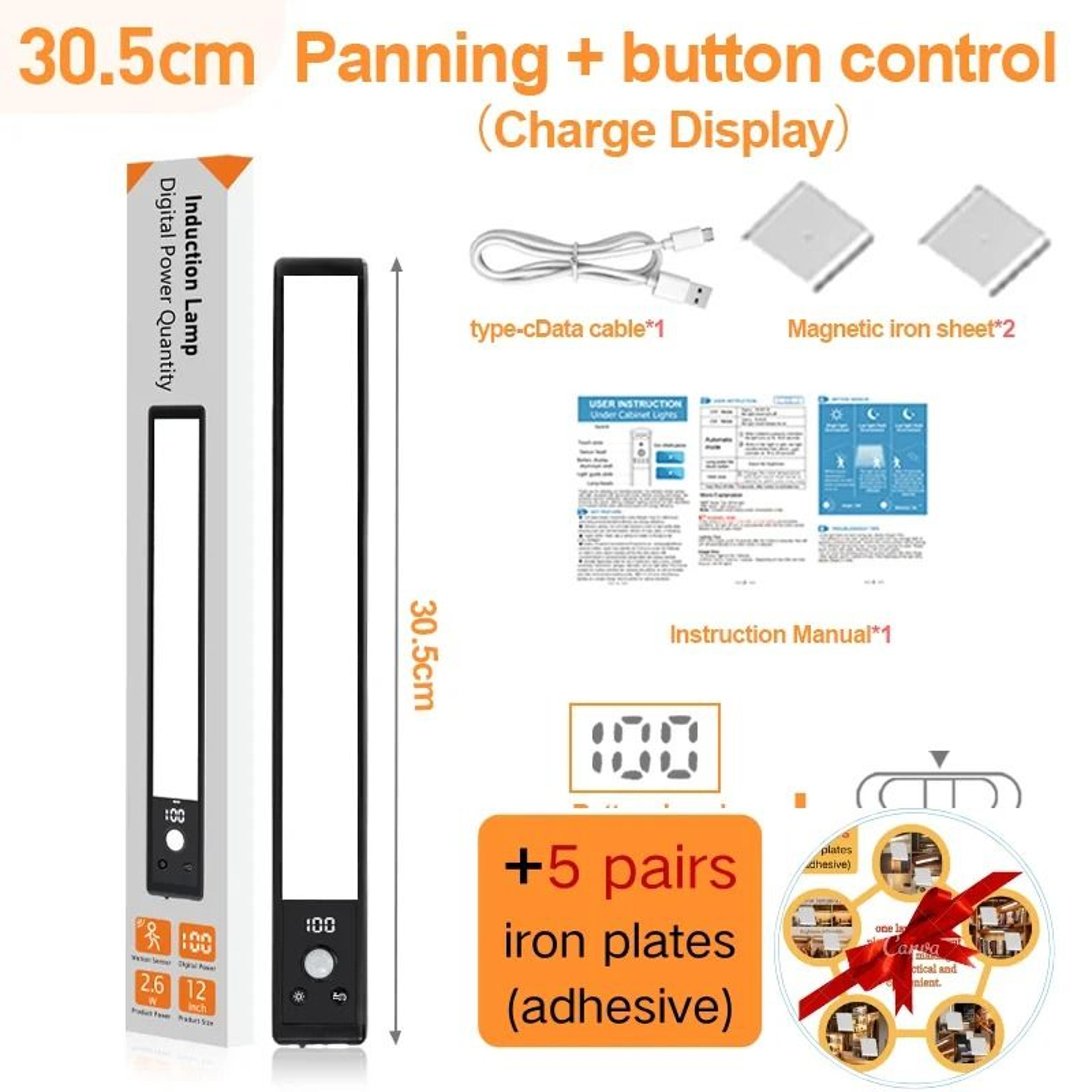 Rechargeable LED Touch Light 3Color Dimmable Cabinet Lamp 6