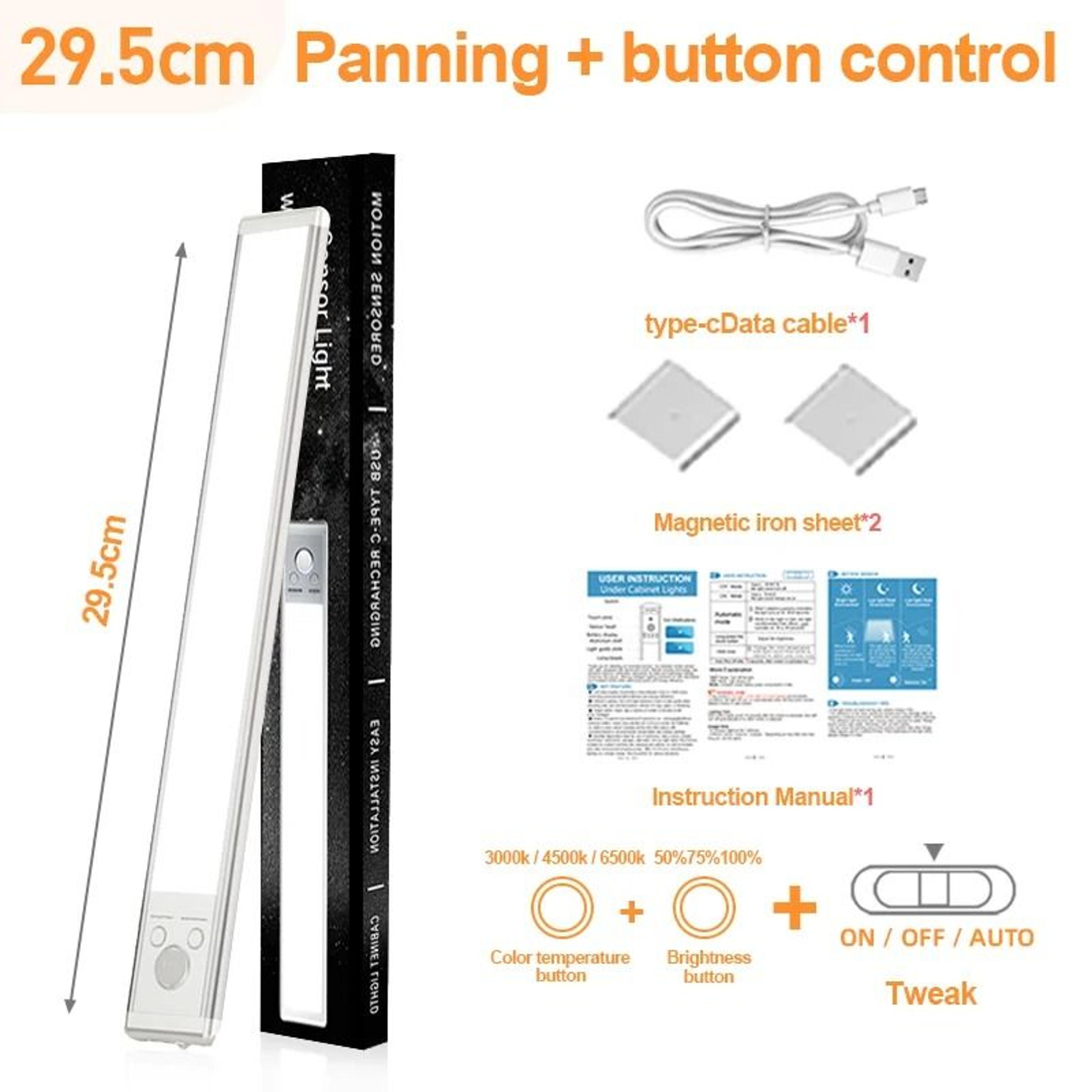 Rechargeable LED Touch Light 3Color Dimmable Cabinet Lamp 18