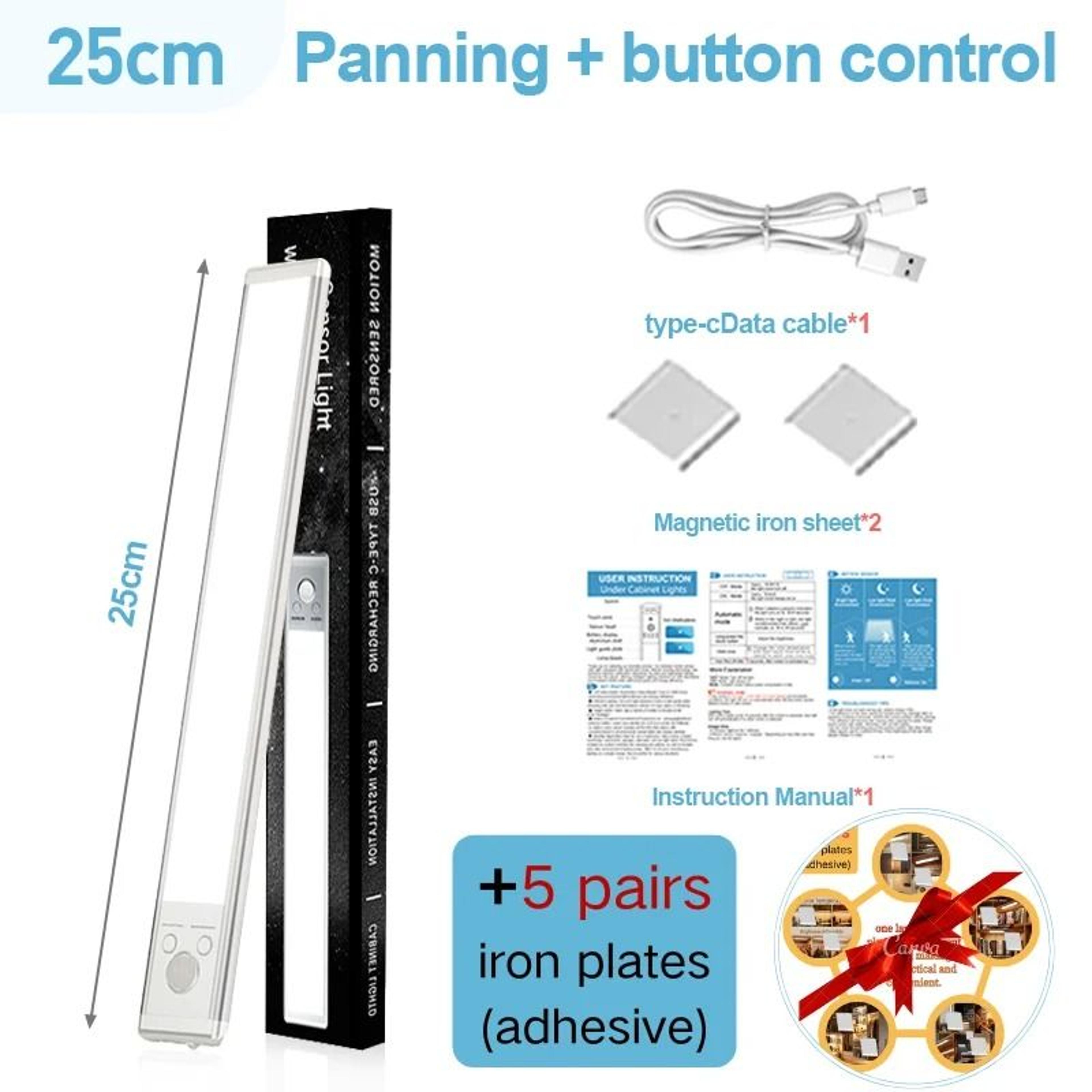 Rechargeable LED Touch Light 3Color Dimmable Cabinet Lamp 12